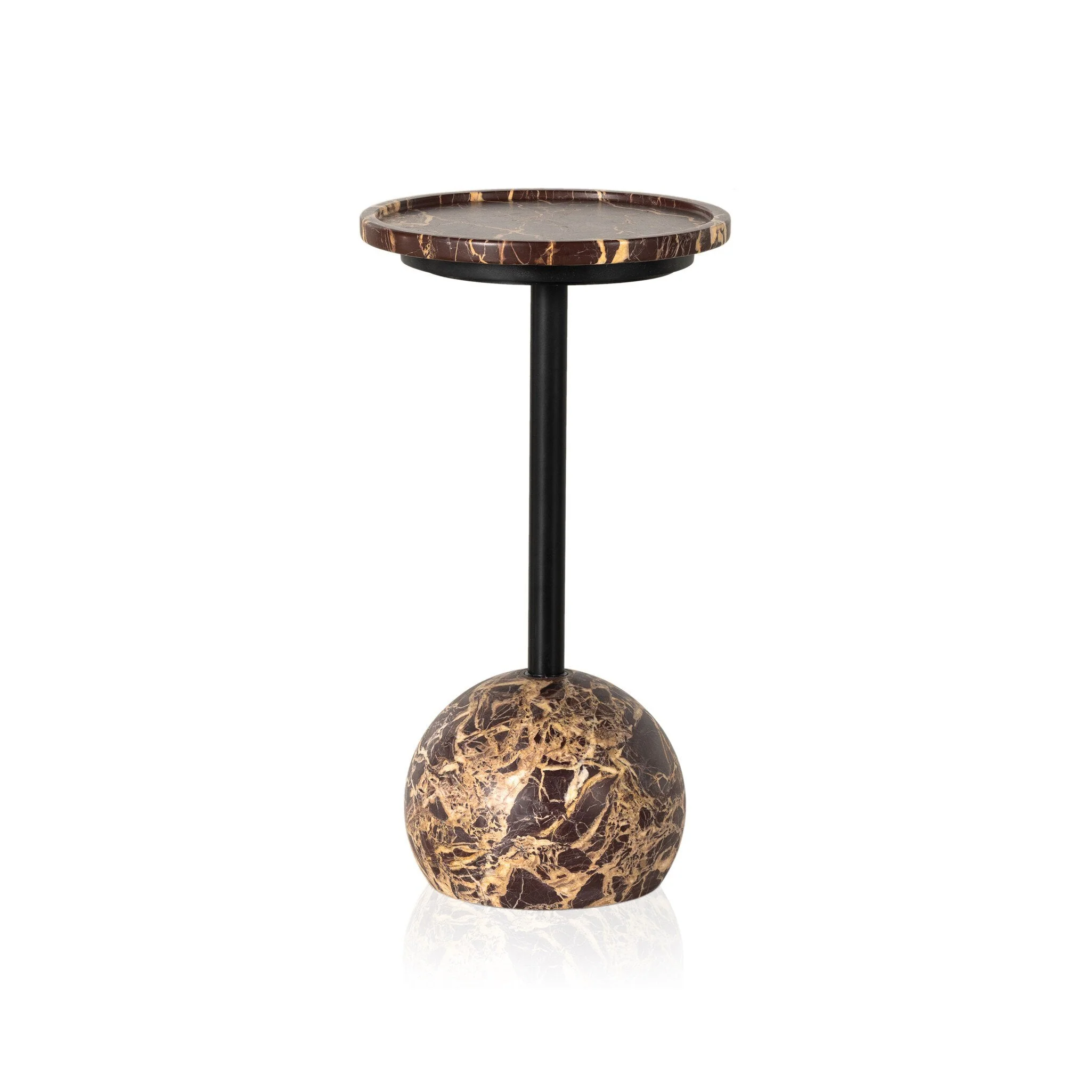 Viola Accent Table - Merlot Marble - Image 1
