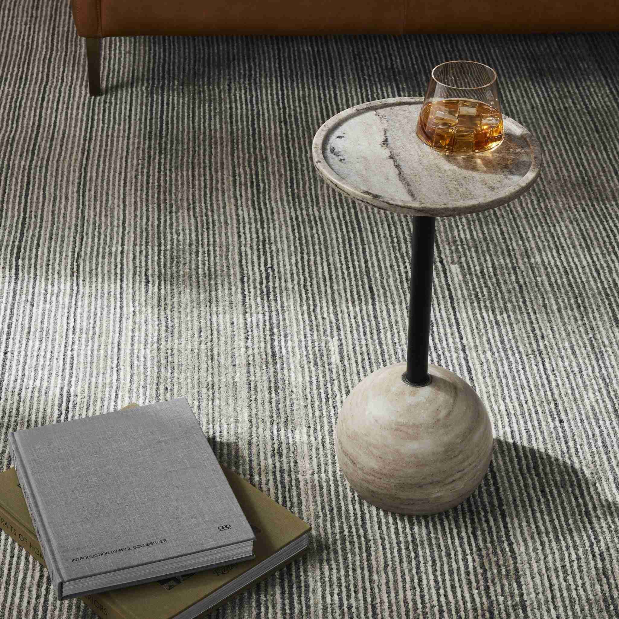 Viola Accent Table - Polished White Marble - Image 2