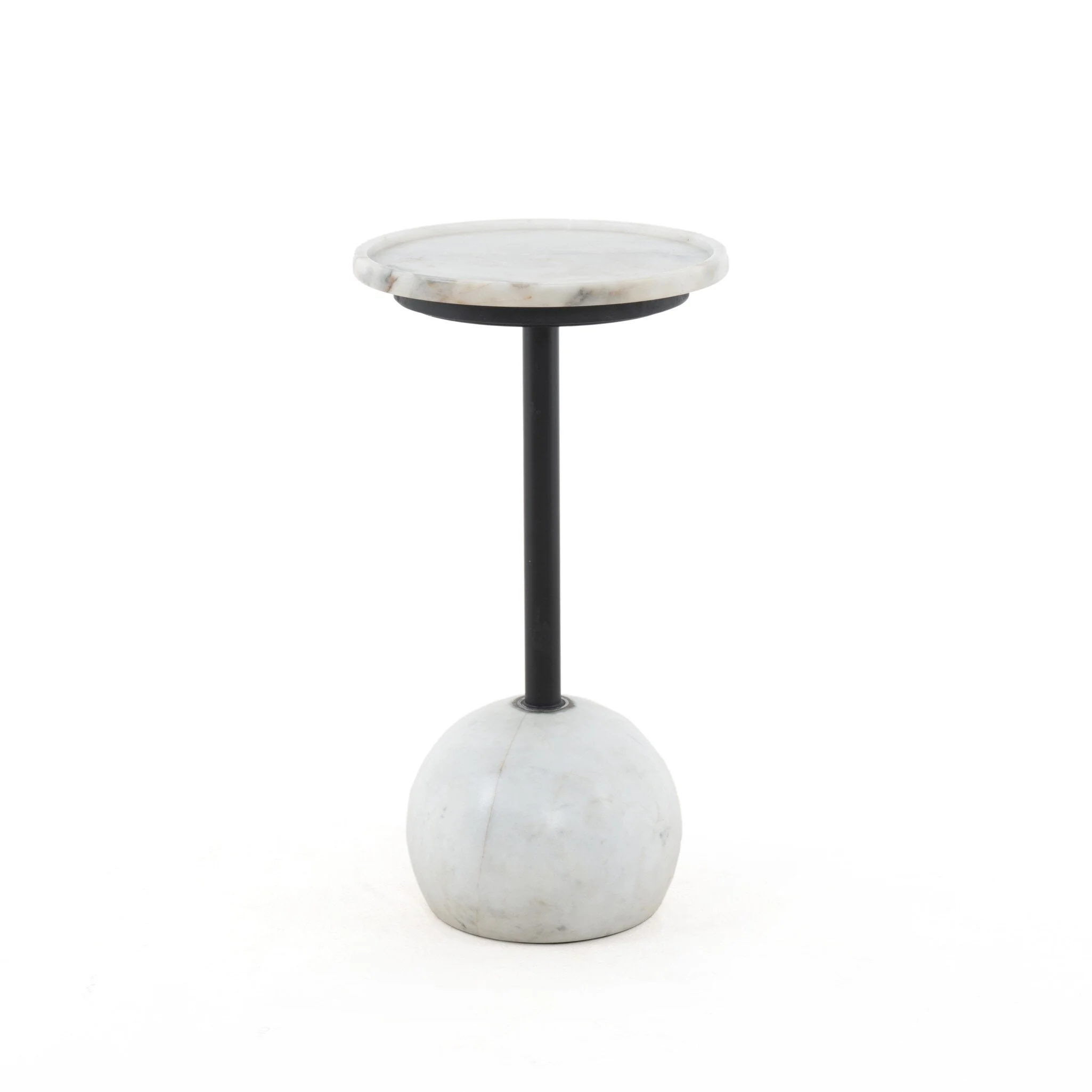 Viola Accent Table - Polished White Marble - Image 1
