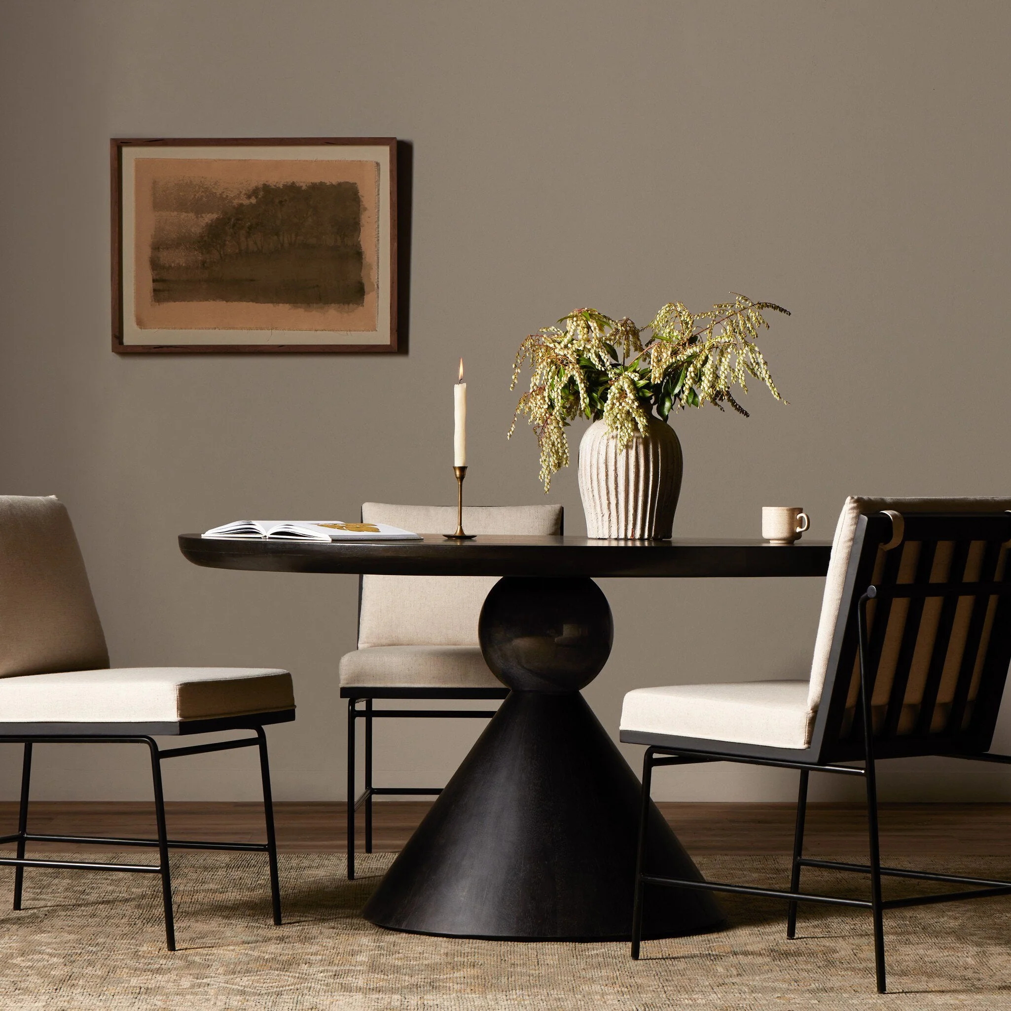 Bibianna Dining Table - Worn Black Parawood - Image 2