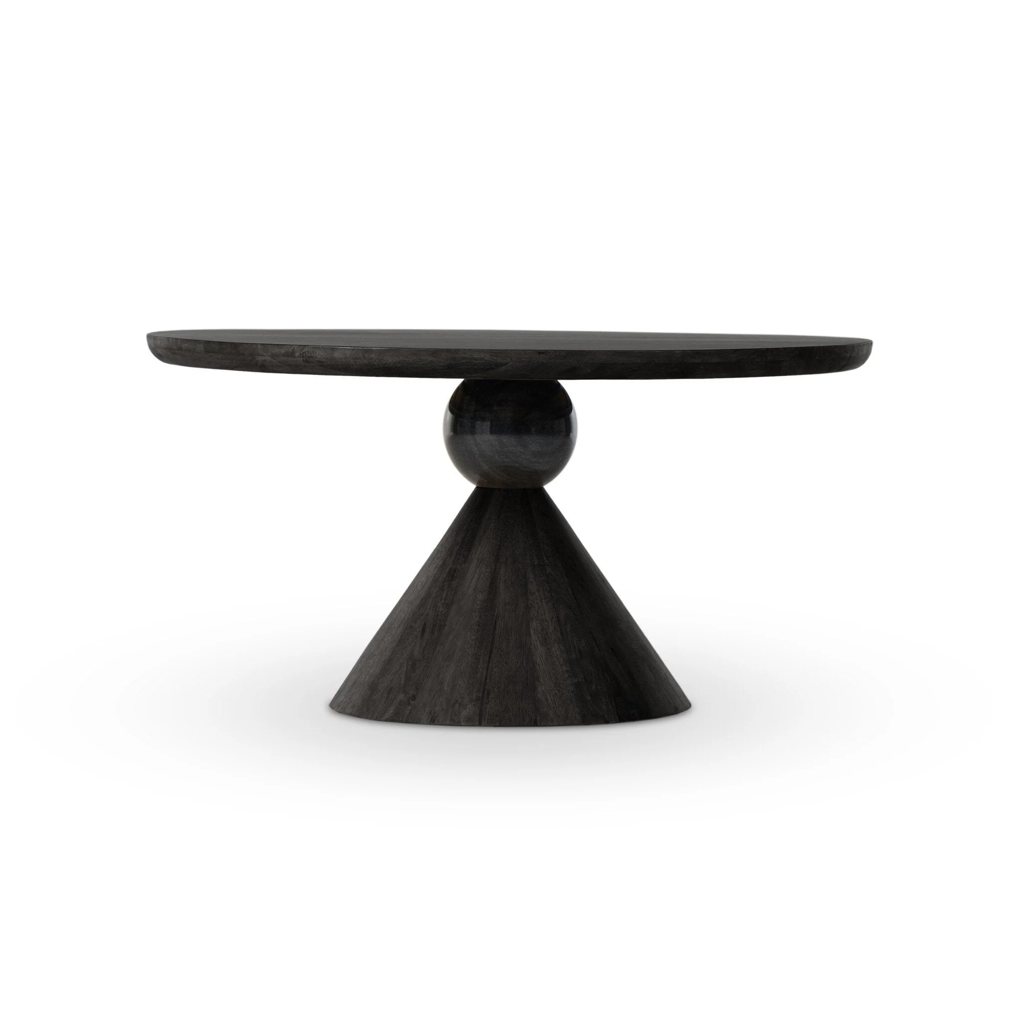 Bibianna Dining Table - Worn Black Parawood - Image 1