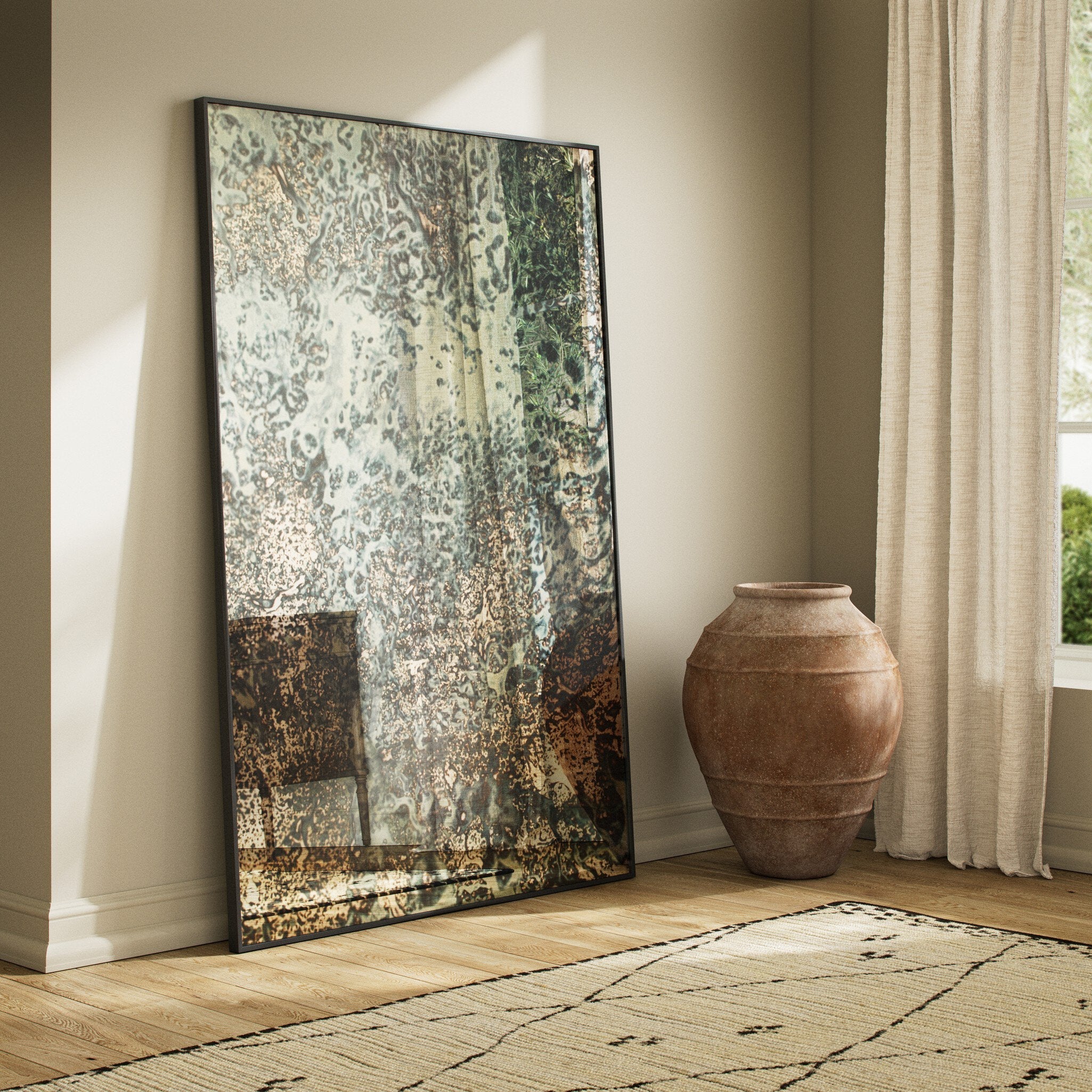 Acid Wash Floor Mirror - Iron Matte Black - Image 3