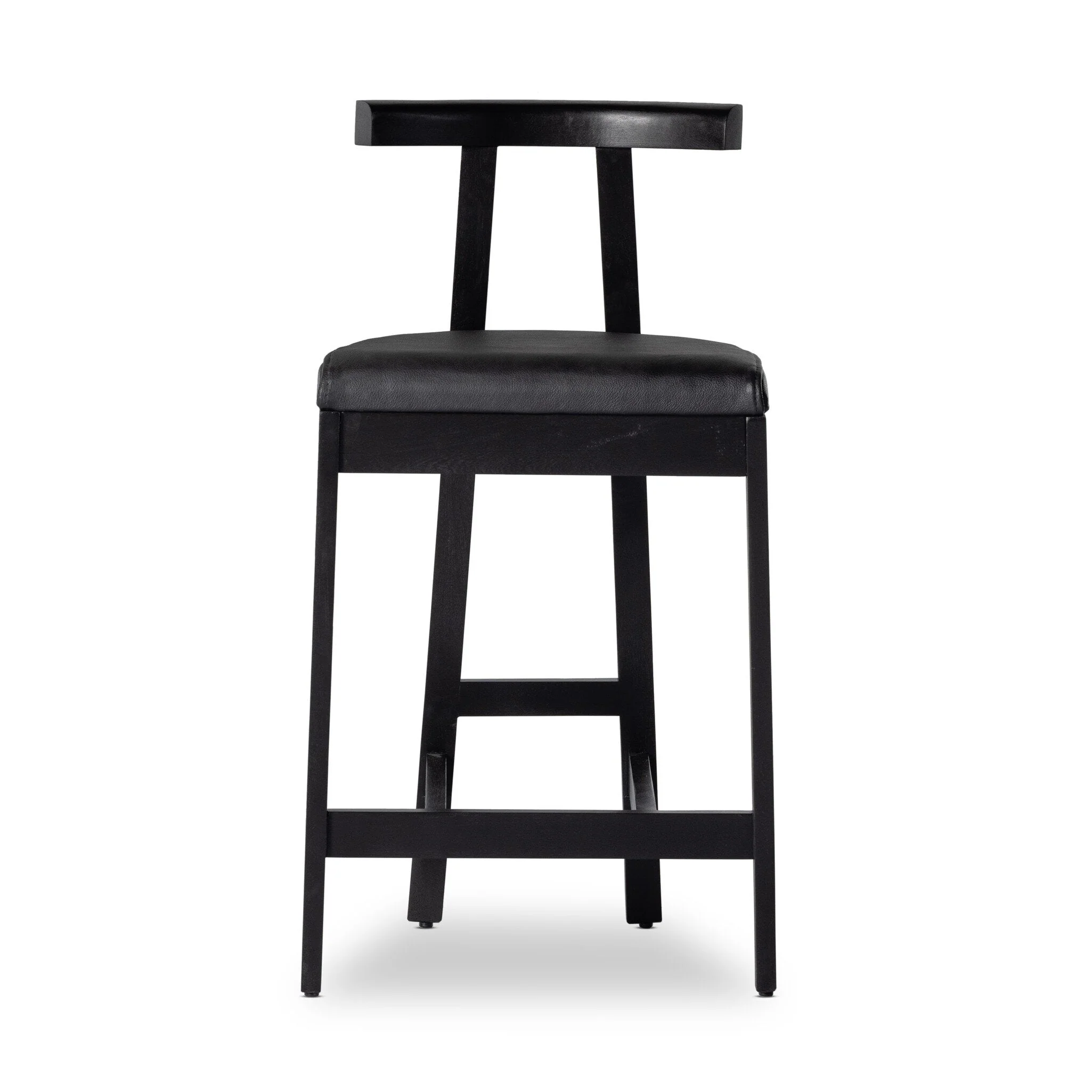 Tex Counter Stool - Black Leather - Image 1