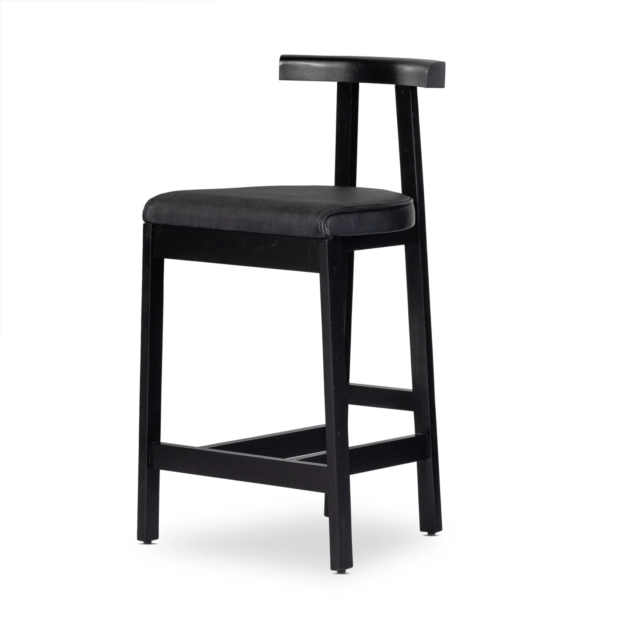 Tex Counter Stool - Black Leather - Image 2