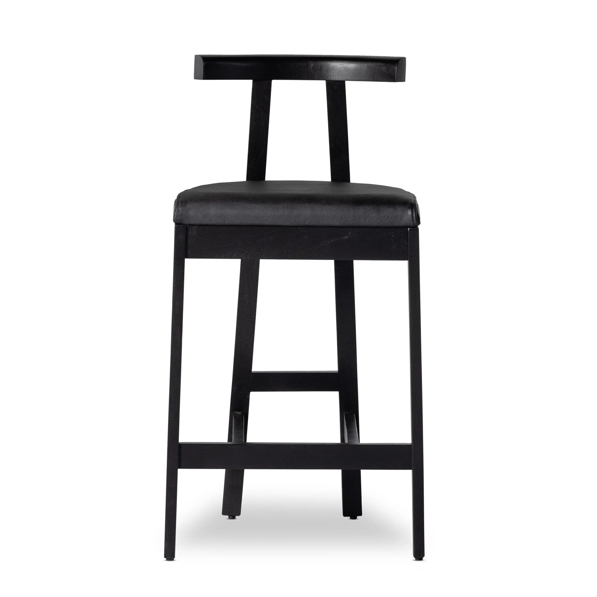 Tex Bar Stool - Black Leather - Image 1