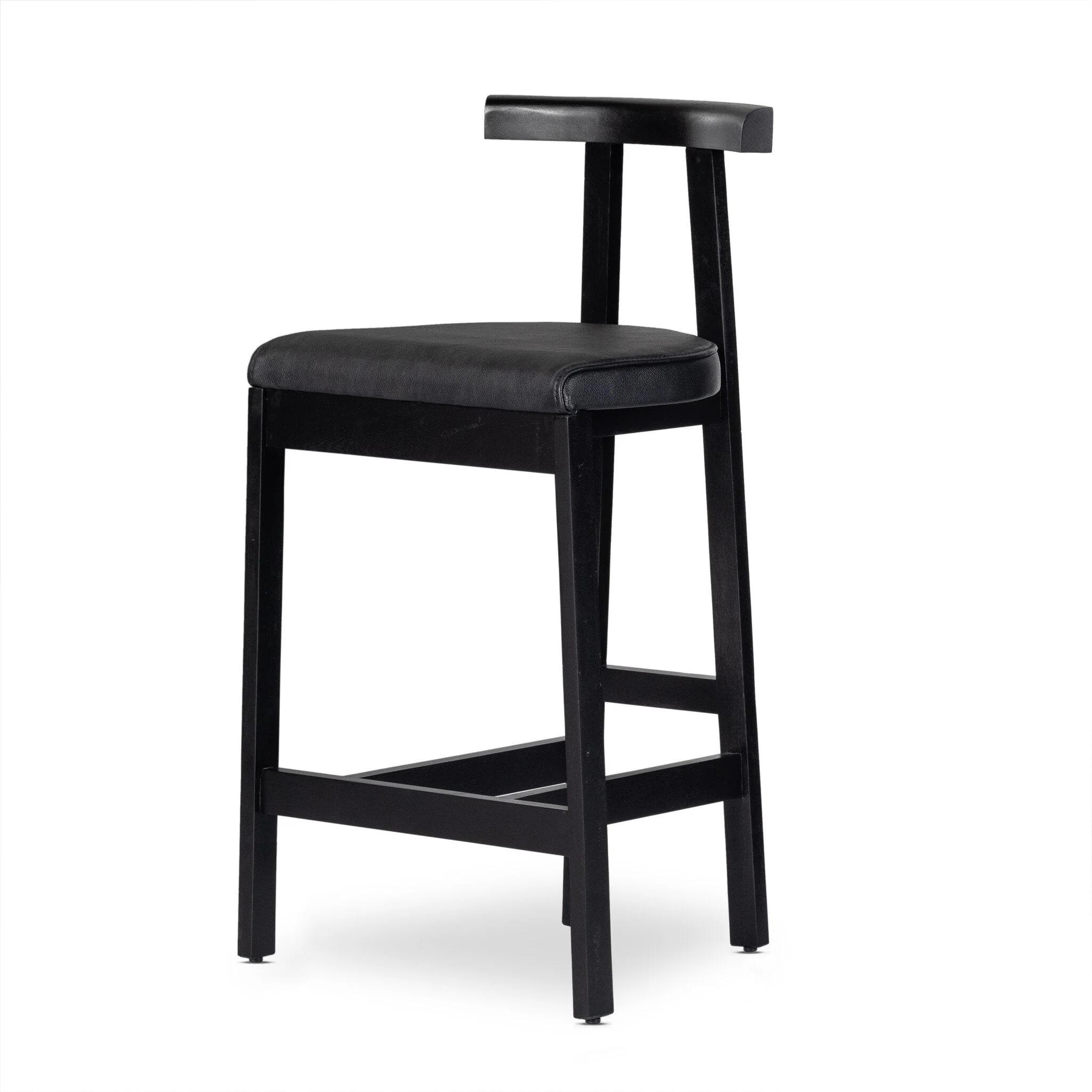 Tex Bar Stool - Black Leather - Image 2
