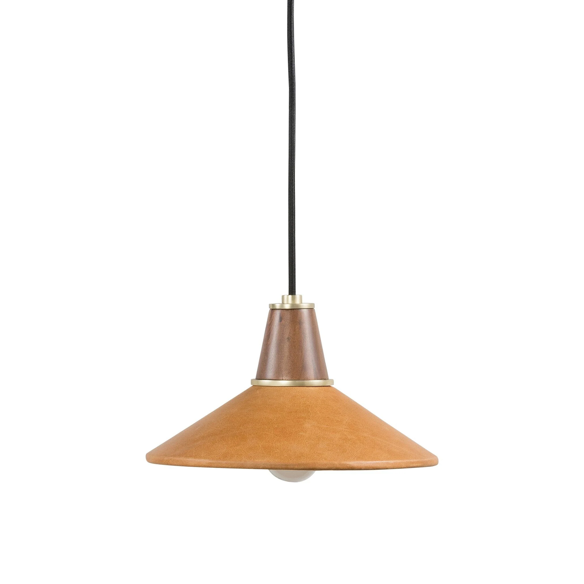 Cullen Pendant - Camel Leather | Shiny White - Image 1