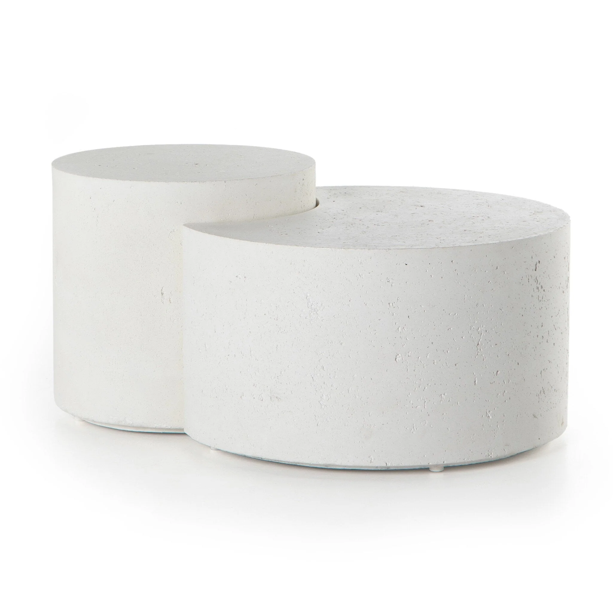 Meza Nesting Coffee Table - Textured White - Image 2