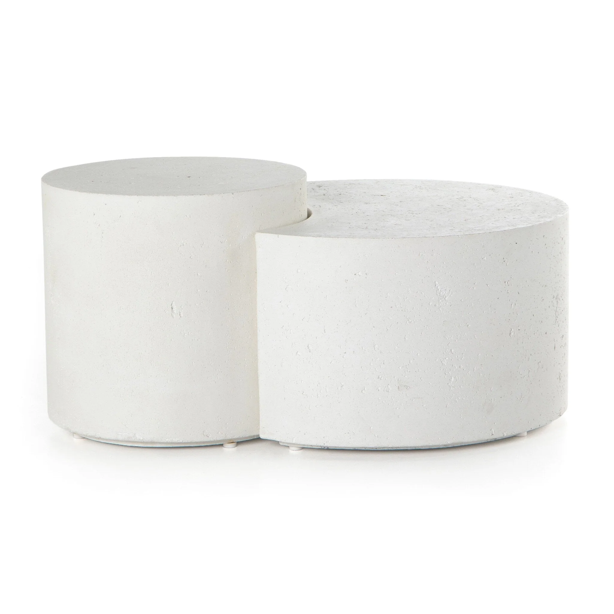 Meza Nesting Coffee Table - Textured White - Image 3