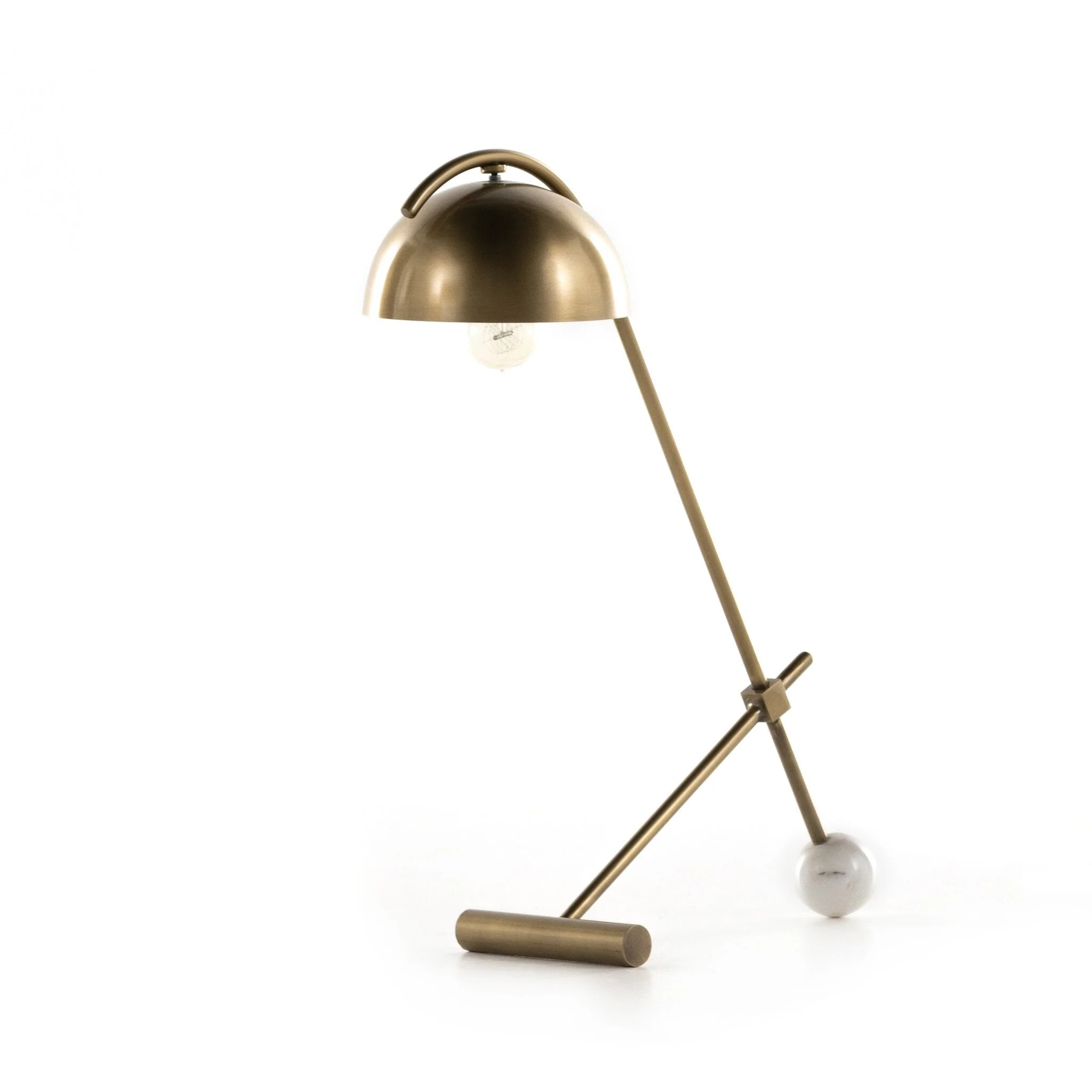 Becker Table Lamp - Charcoal and White Marble - Image 1