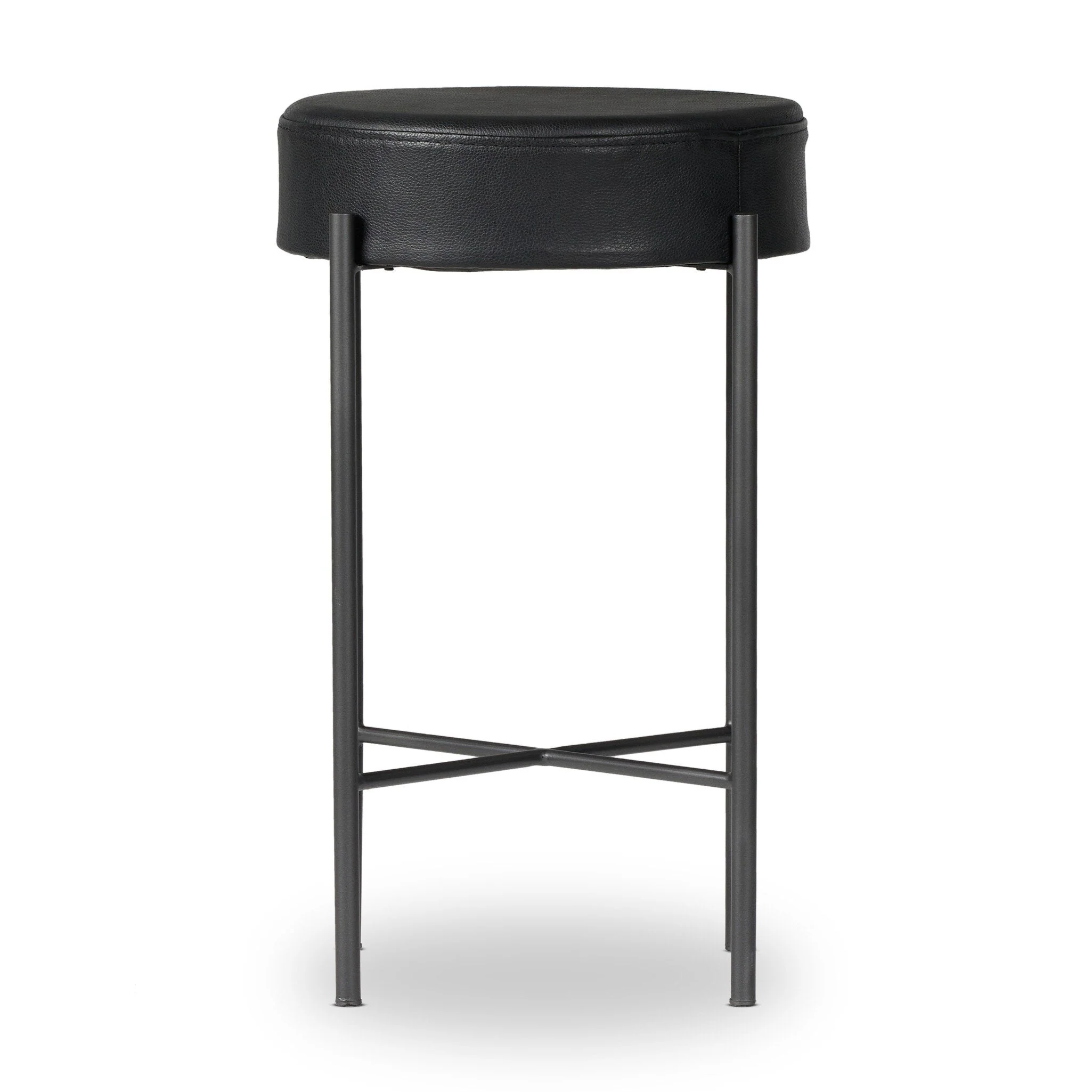 Nocona Counter Stool - Black Leather - Image 2