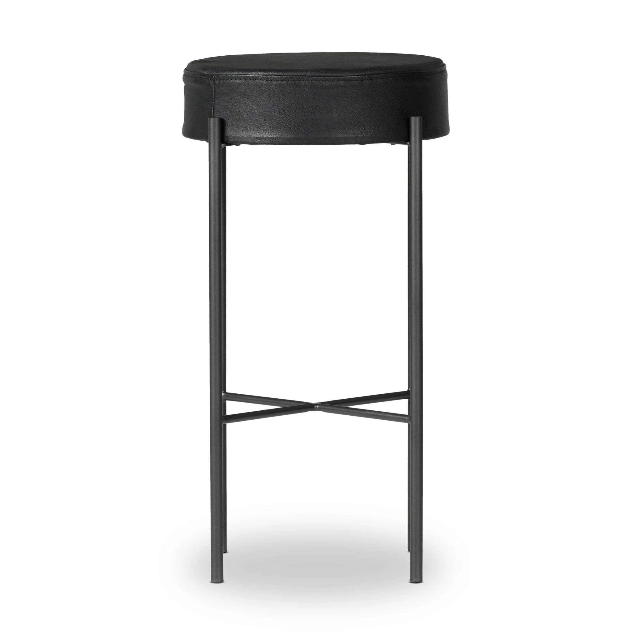 Nocona Bar Stool - Black Leather - Image 2