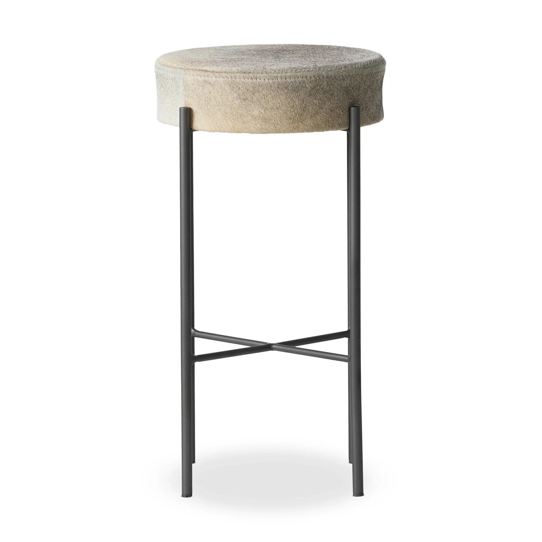 Nocona Bar Stool - Black & White Speckled Hide - Image 1