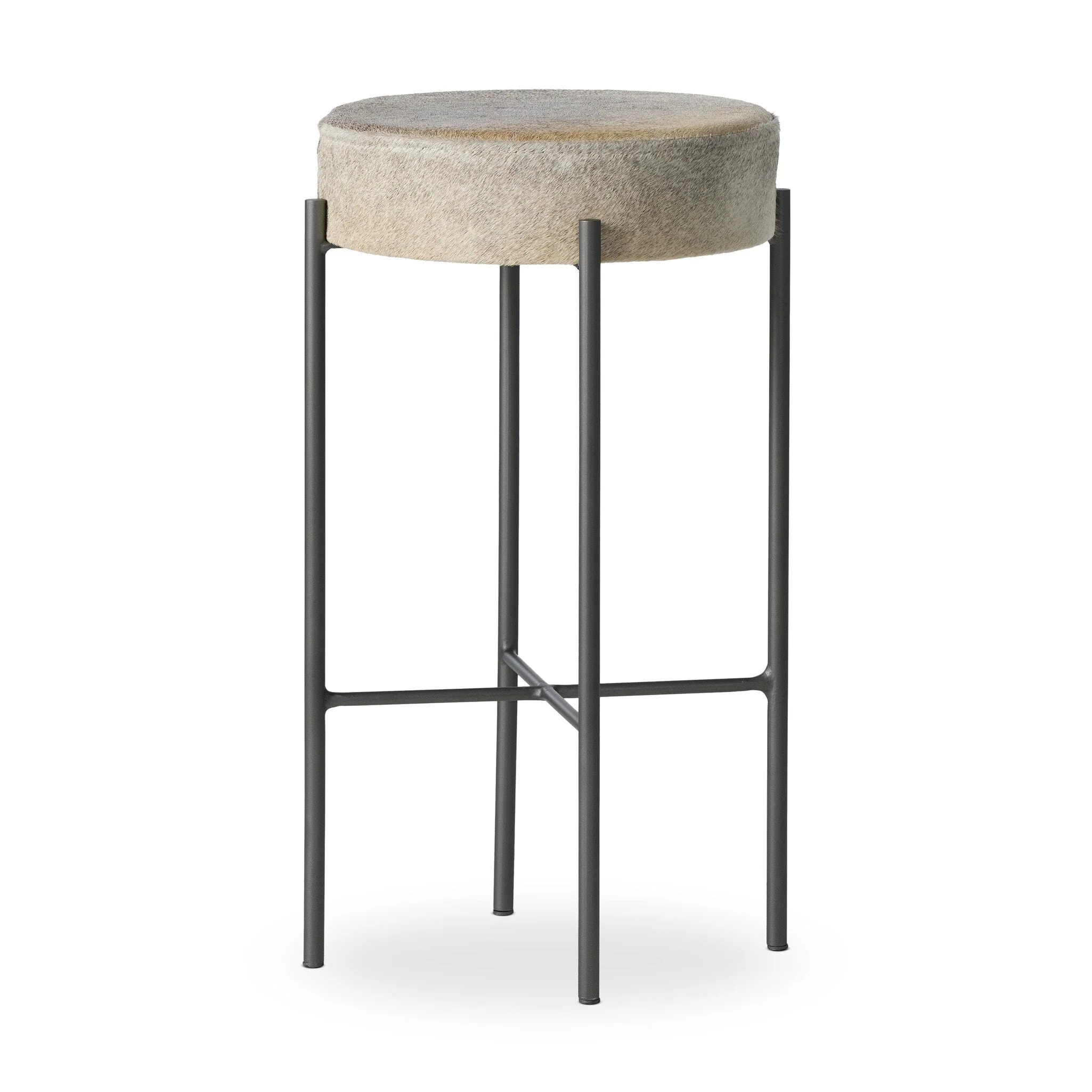 Nocona Bar Stool - Black & White Speckled Hide - Image 2