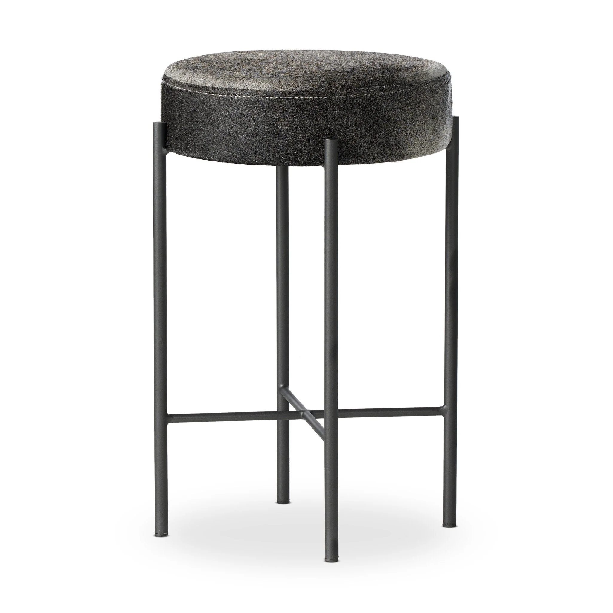 Nocona Counter Stool - Black & White Speckled Hide - Image 2