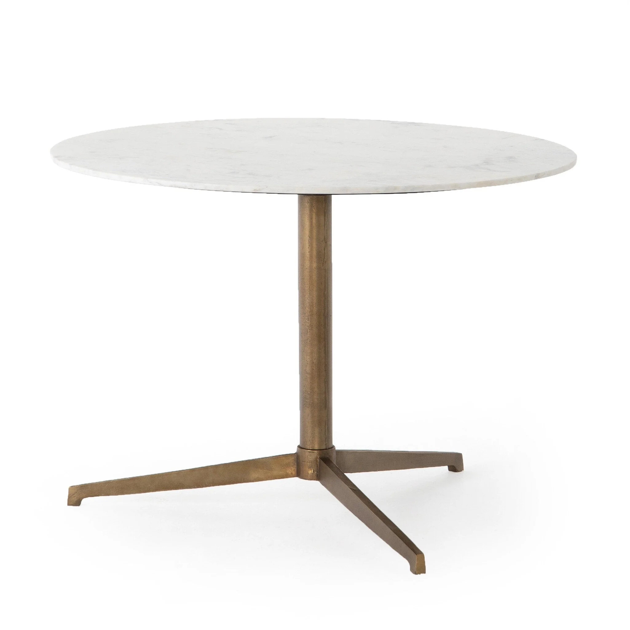 Helen Round Bistro Table - Polished White Marble - Image 1