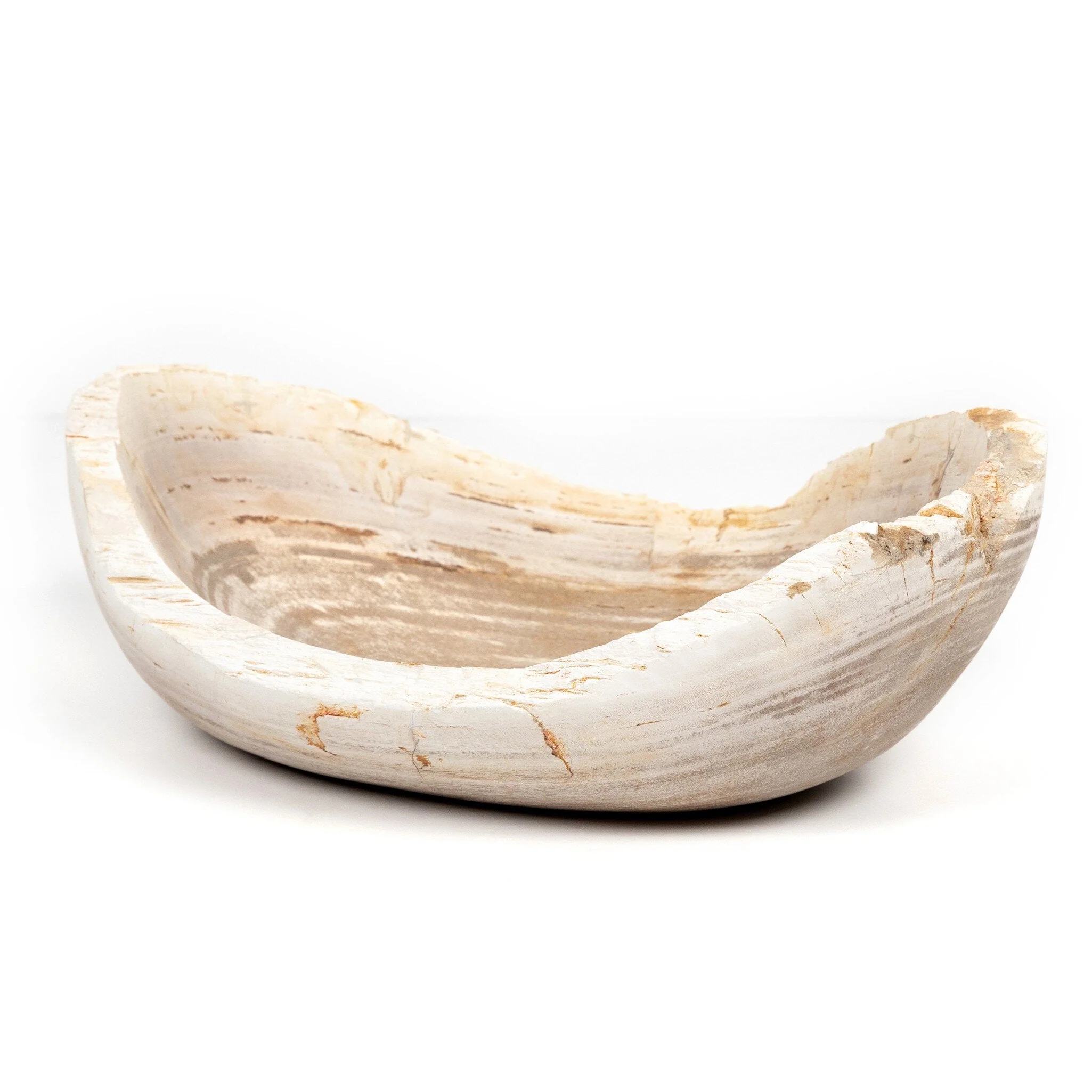 Oval Petrified Wood Bowl – Light Petrified Wood