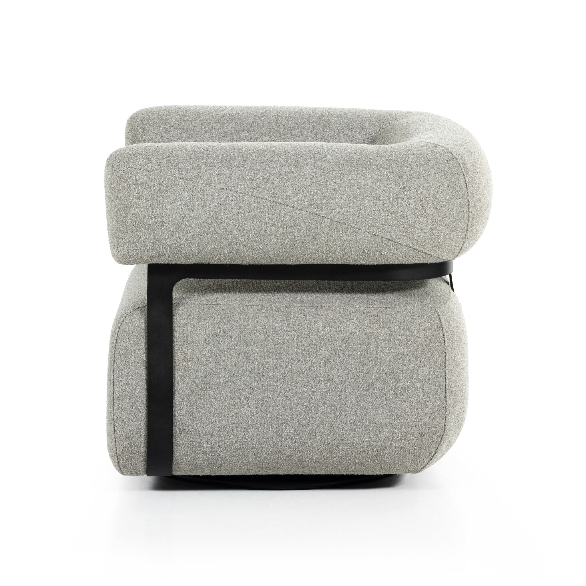 Gareth Swivel Chair - Torrance Silver - Image 3