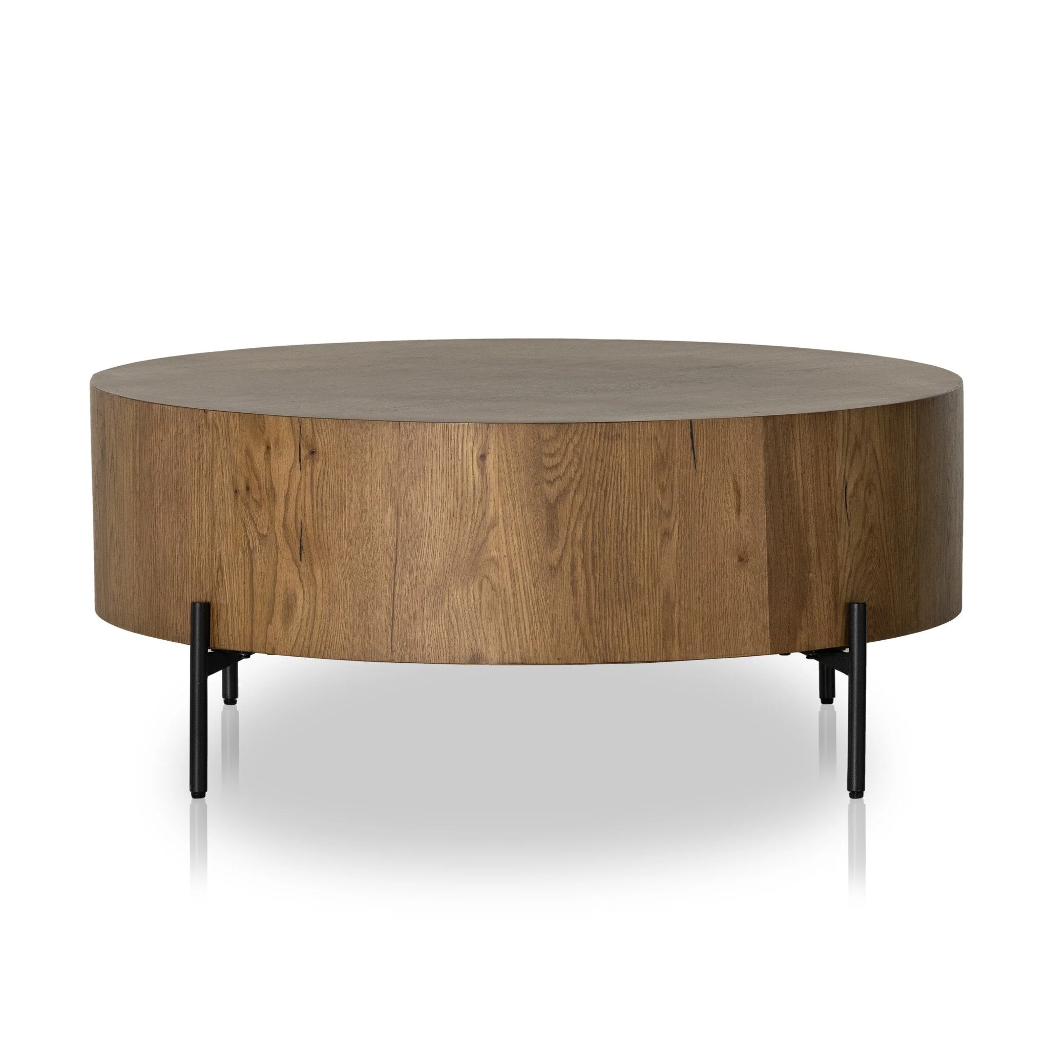 Eaton Drum Coffee Table - Amber Oak Resin - Image 1