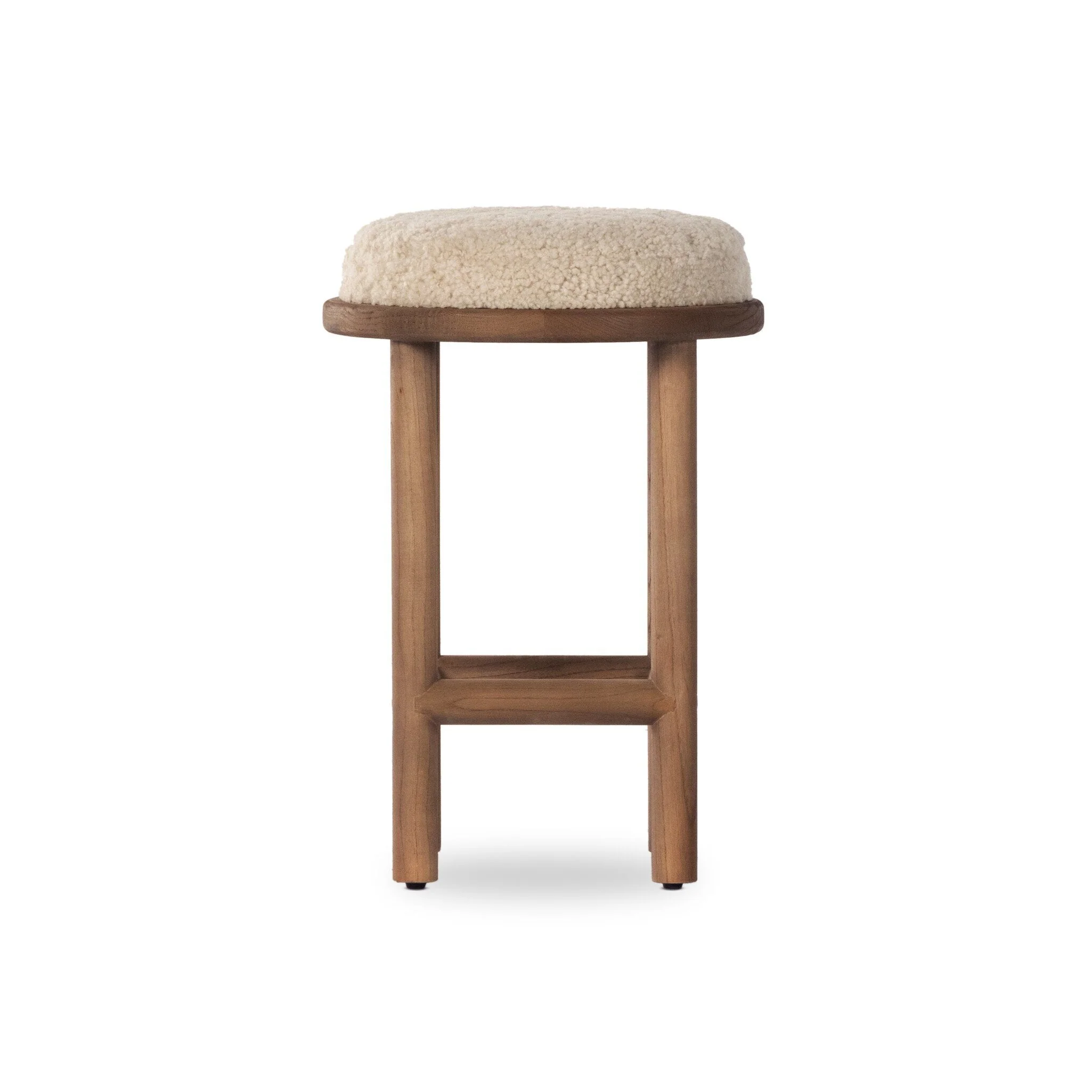 Saldino Counter Stool - Beige Shearling - Image 1