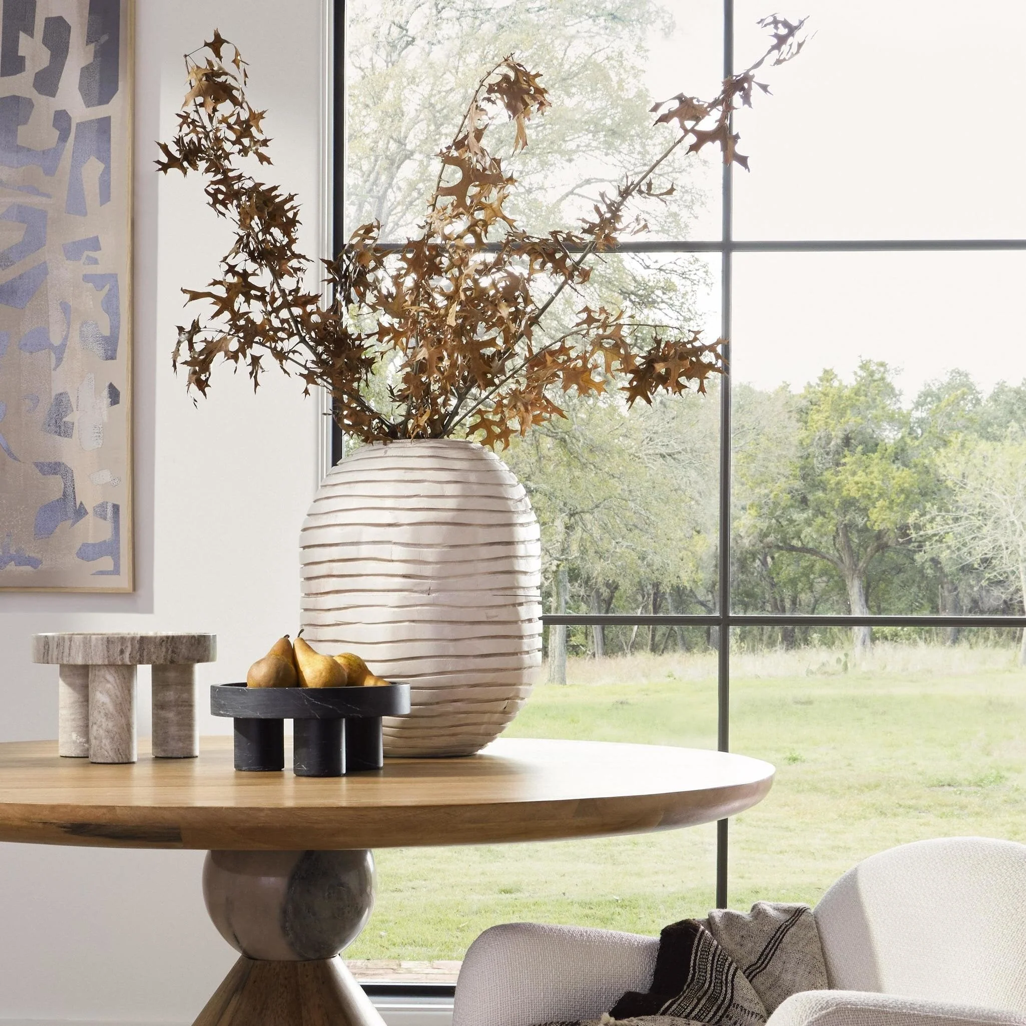 Beto Banded Vase - Ivory - Image 3