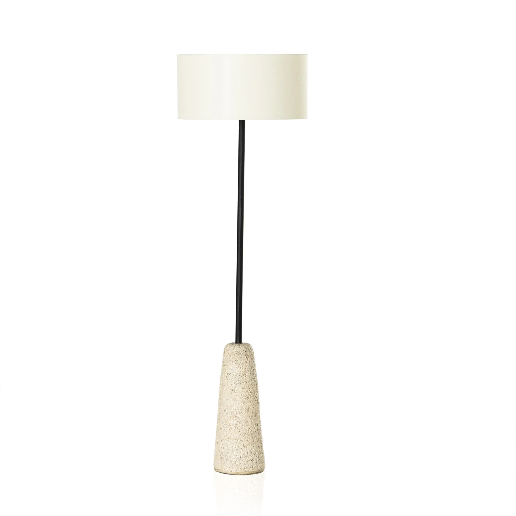 Wren Floor Lamp - Reactive White Glaze - Image 1