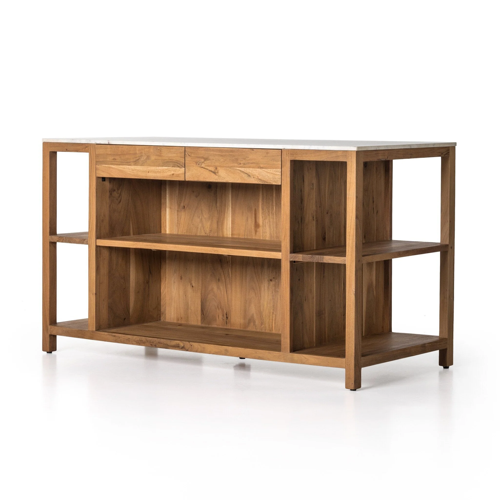 Indira Kitchen Island - White Marble - Image 2