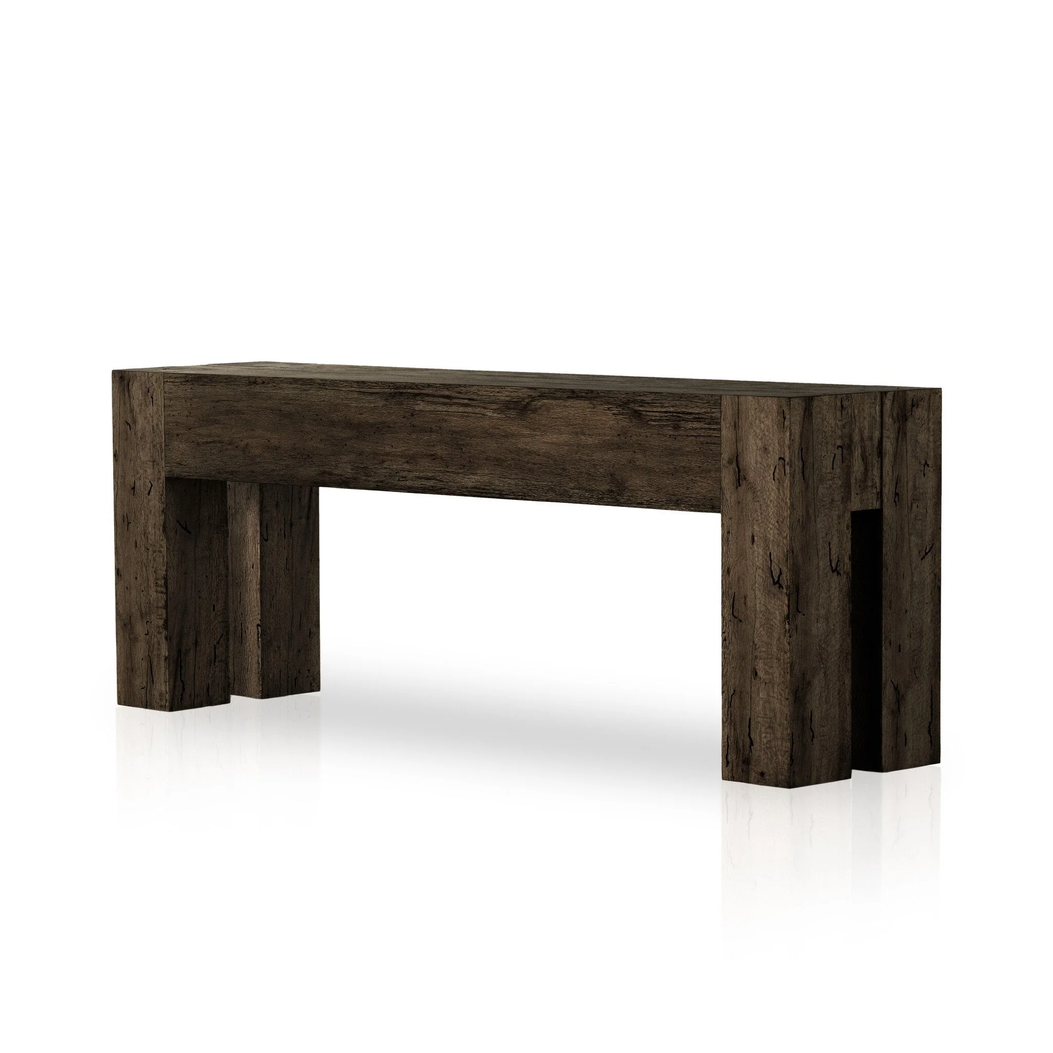 Abaso Console Table - Ebony Rustic Wormwood Oak - Image 2