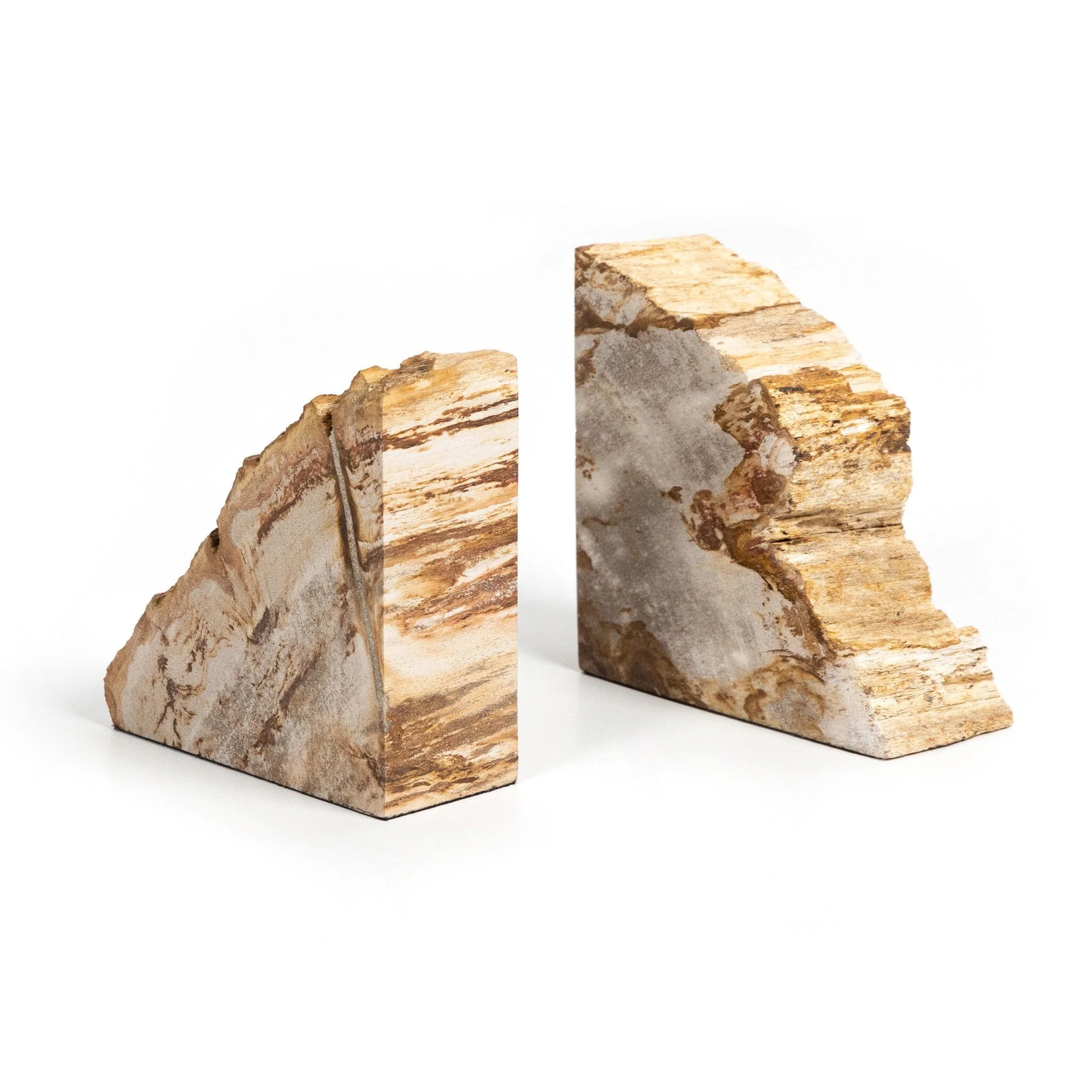 Petrified Wood Book Ends – Light Petrified Wood