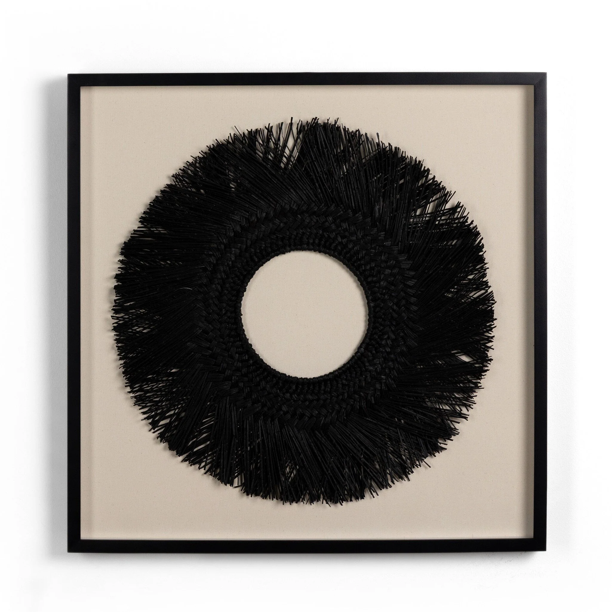Ari Framed Seagrass Object - Black 1.5 Maple - Image 1
