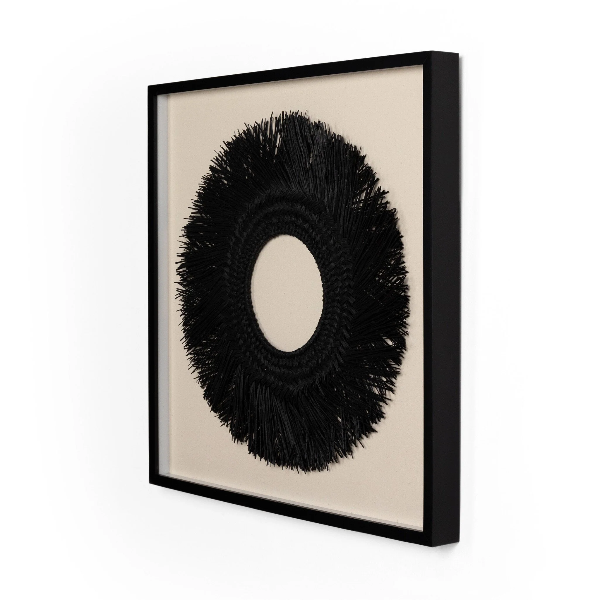 Ari Framed Seagrass Object - Black 1.5 Maple - Image 2