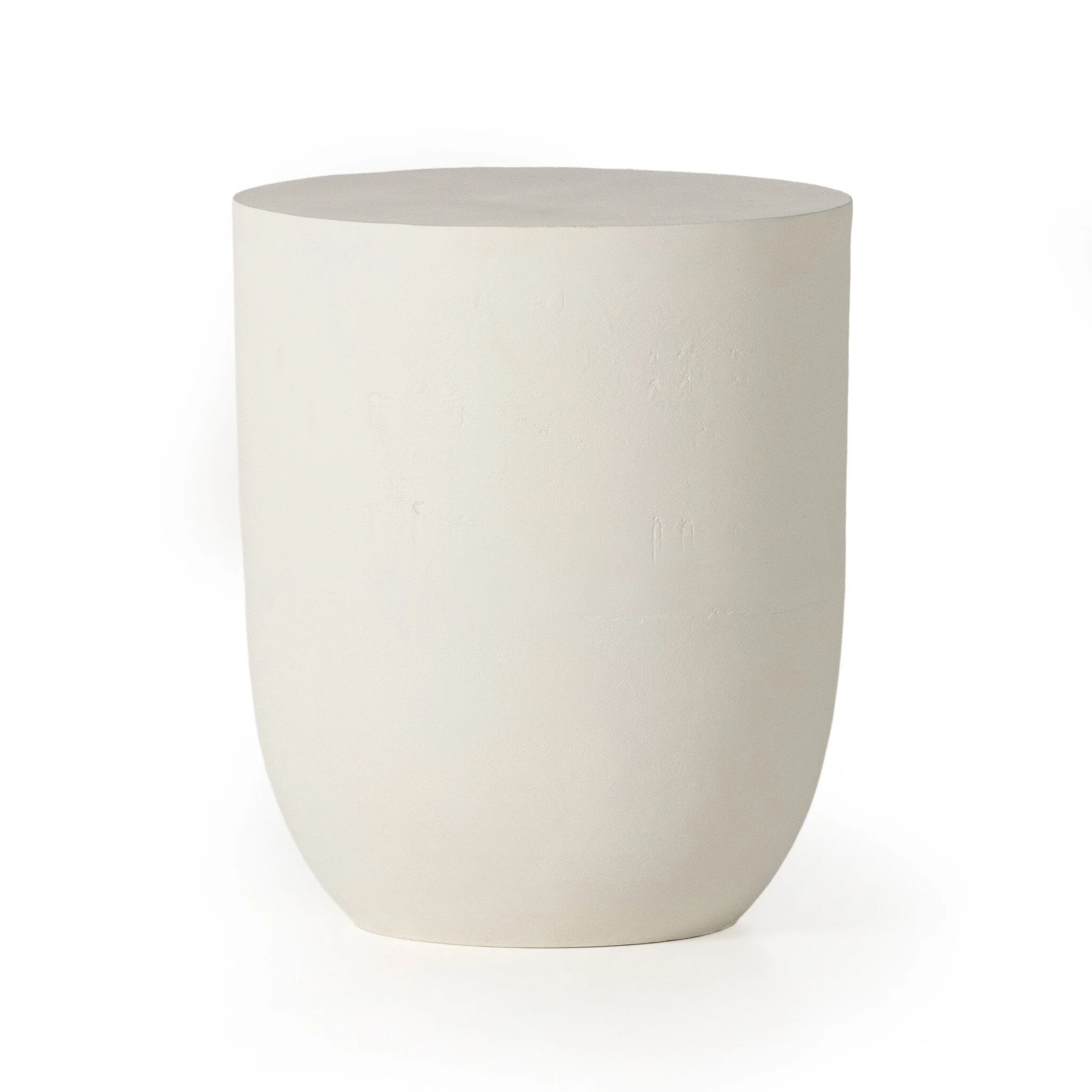 Basil Outdoor Drink Table – Matte White Cast Aluminum