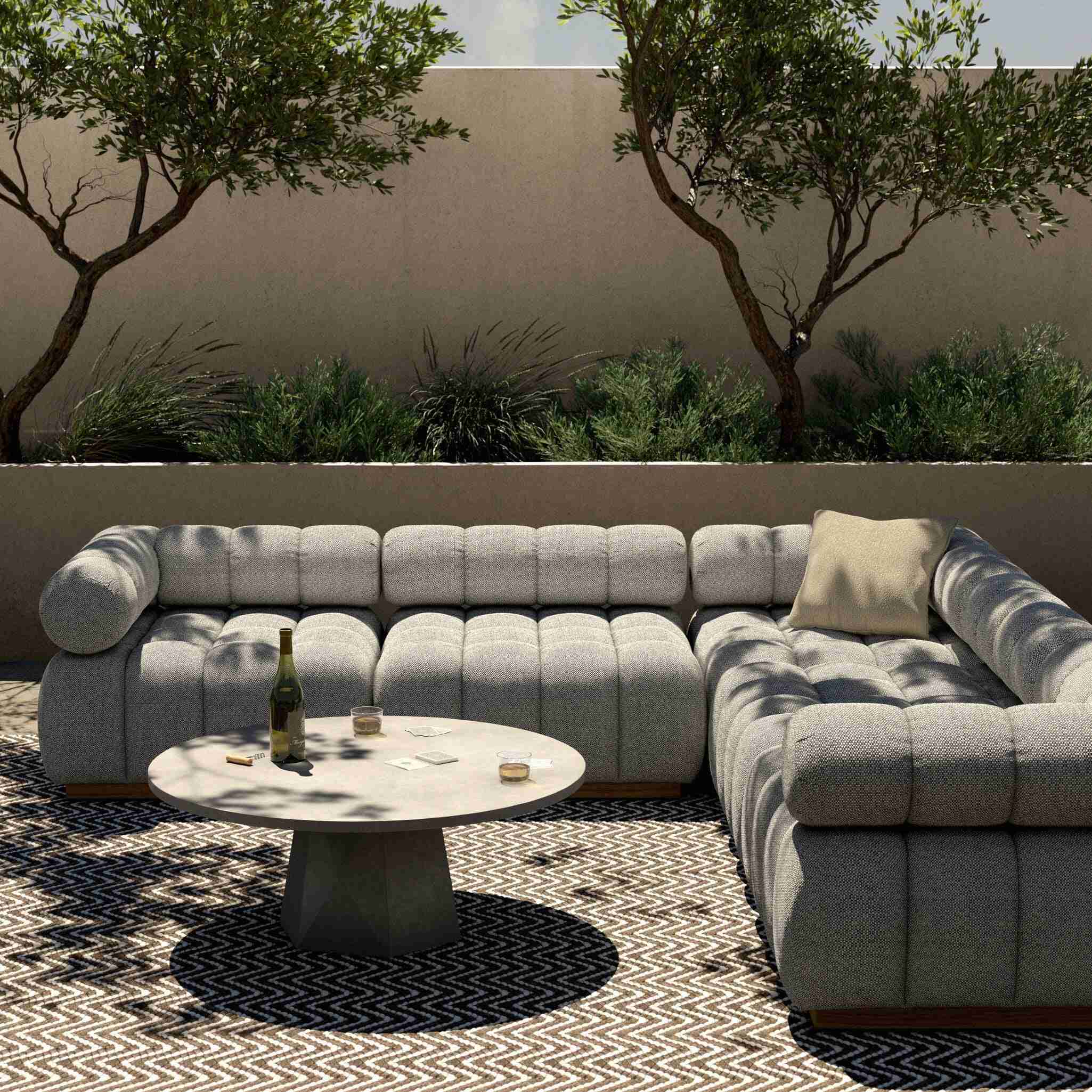 Roma Outdoor 5-Piece Sectional - Faye Ash - Image 3