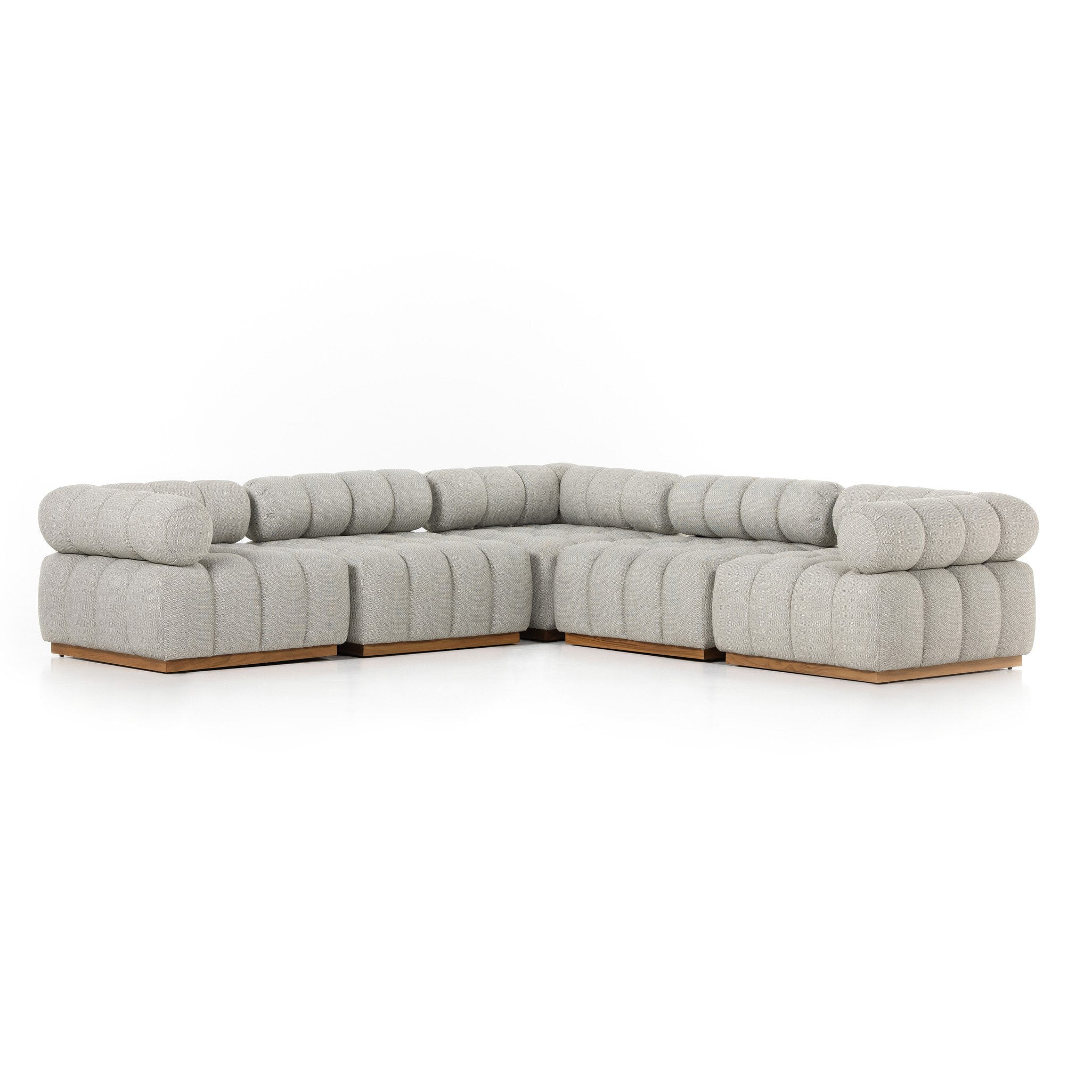 Roma Outdoor 5-Piece Sectional - Faye Ash - Image 1