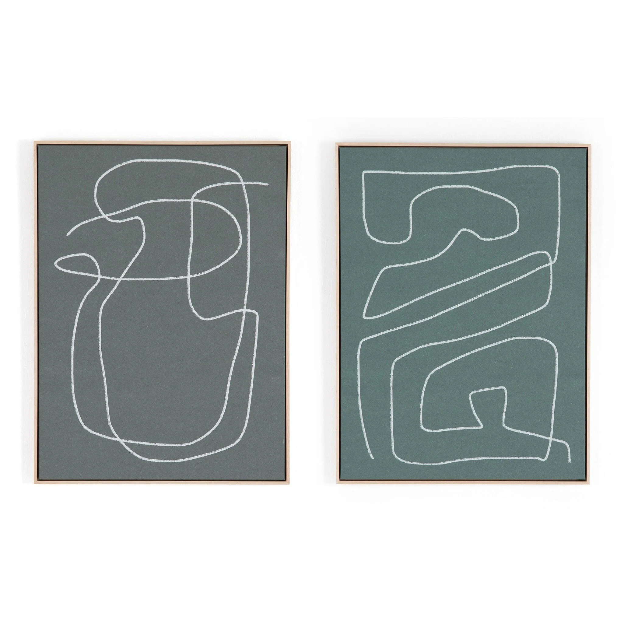 Line Abstract Set by Dan Hobday – Natural Maple Floater
