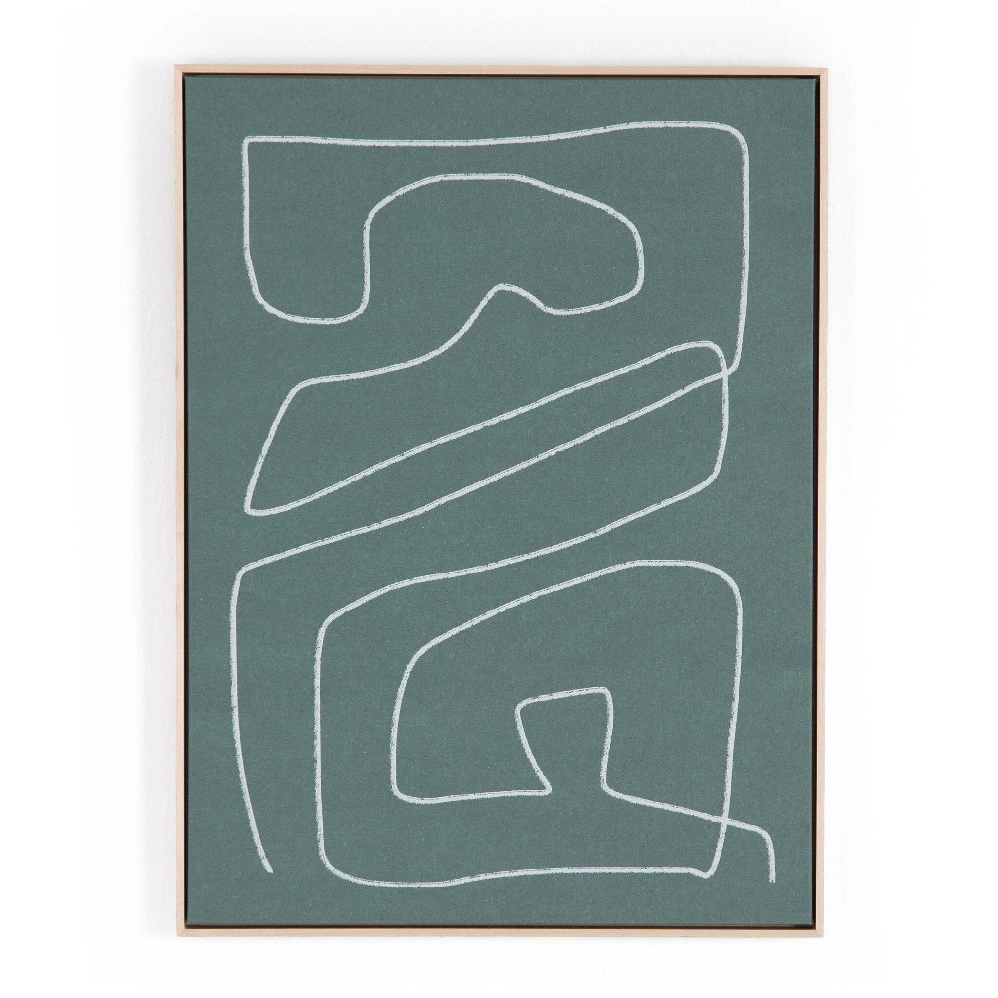 Line Abstract Set by Dan Hobday - Natural Maple Floater - Image 2