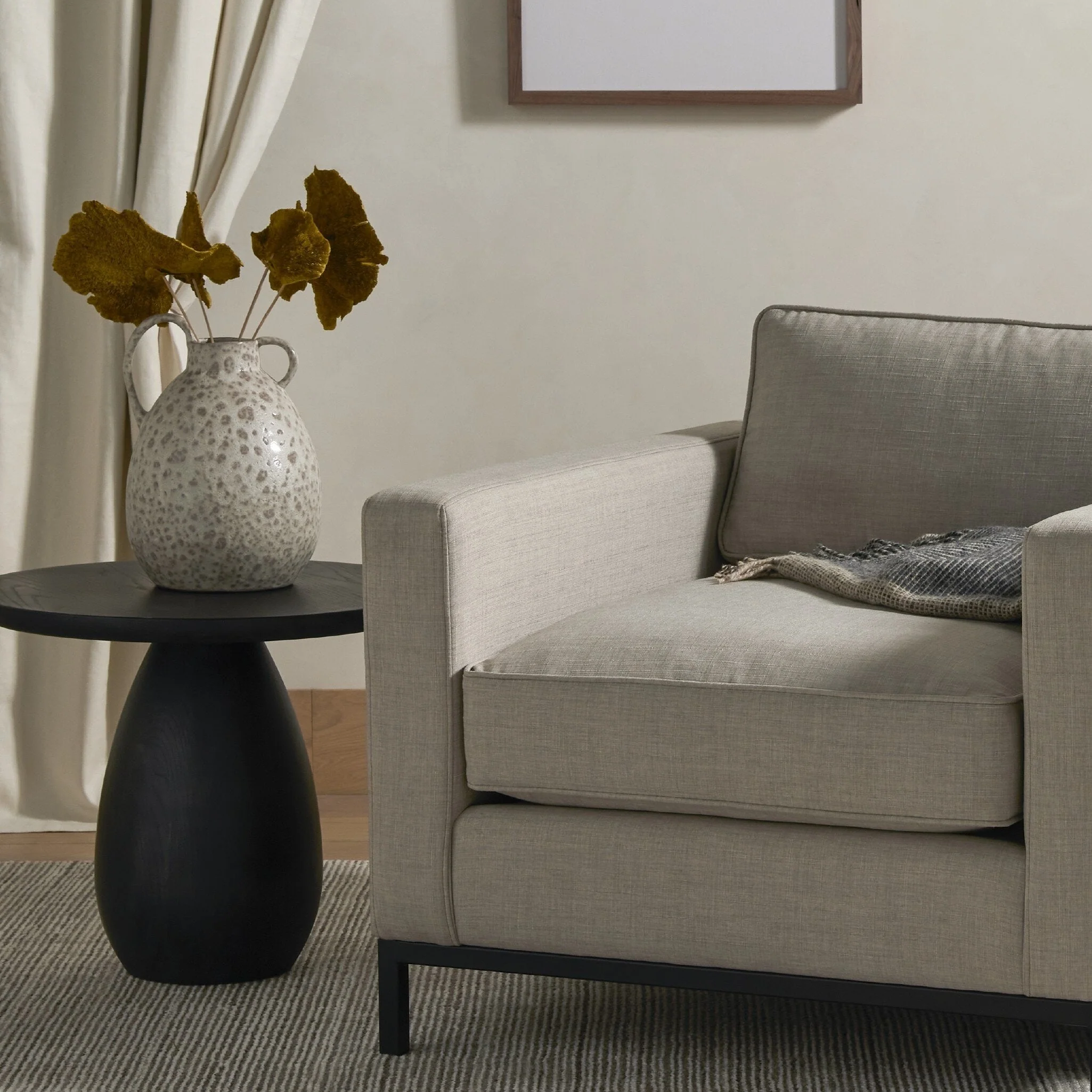 Merla Wood End Table-Tall - Black Wash Ash Veneer - Image 2