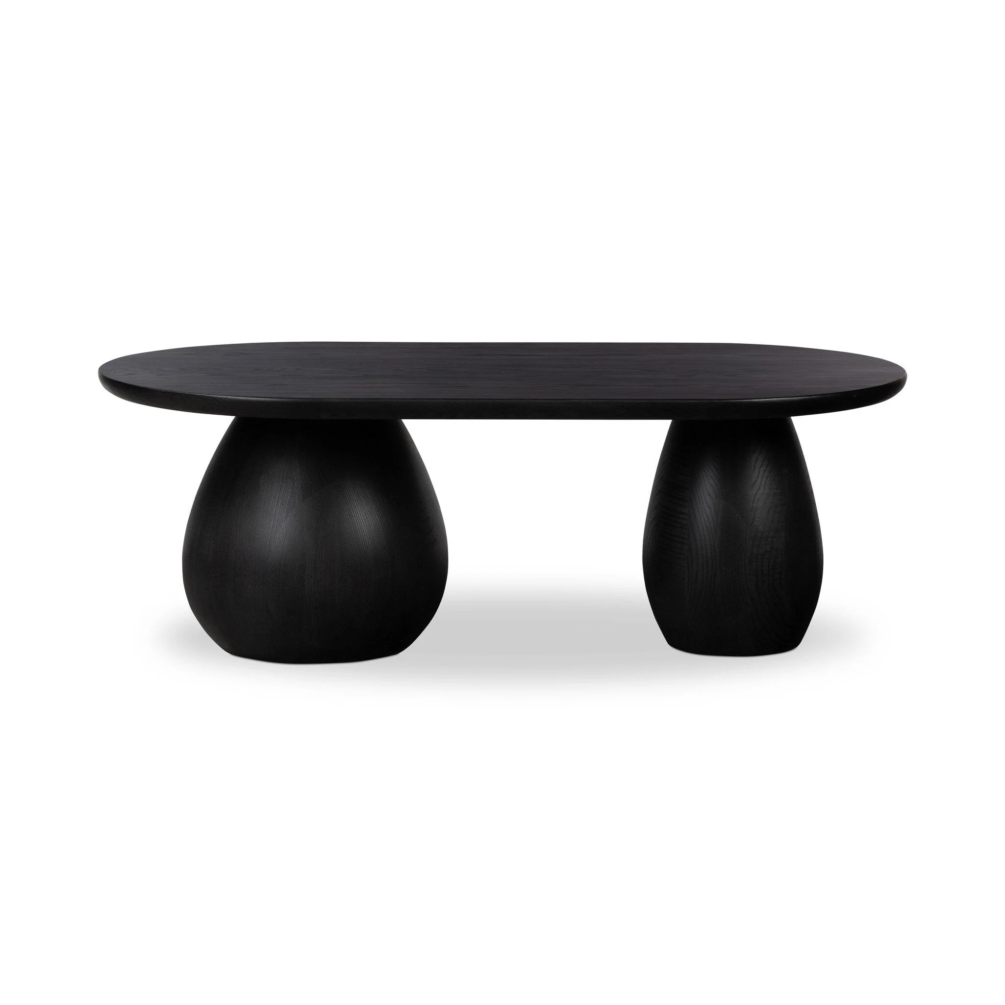 Merla Wood Coffee Table - Black Wash Ash Veneer - Image 1