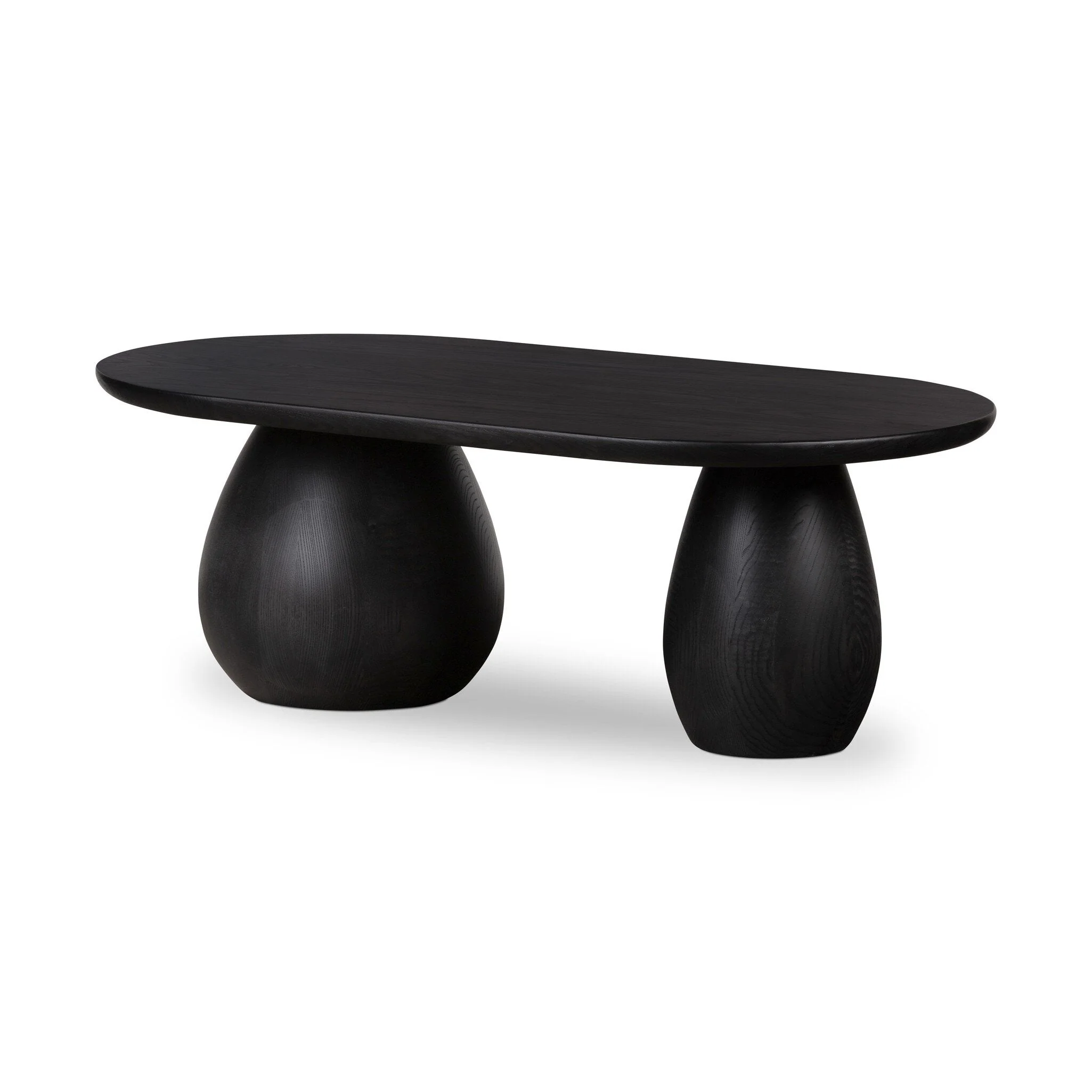 Merla Wood Coffee Table - Black Wash Ash Veneer - Image 2