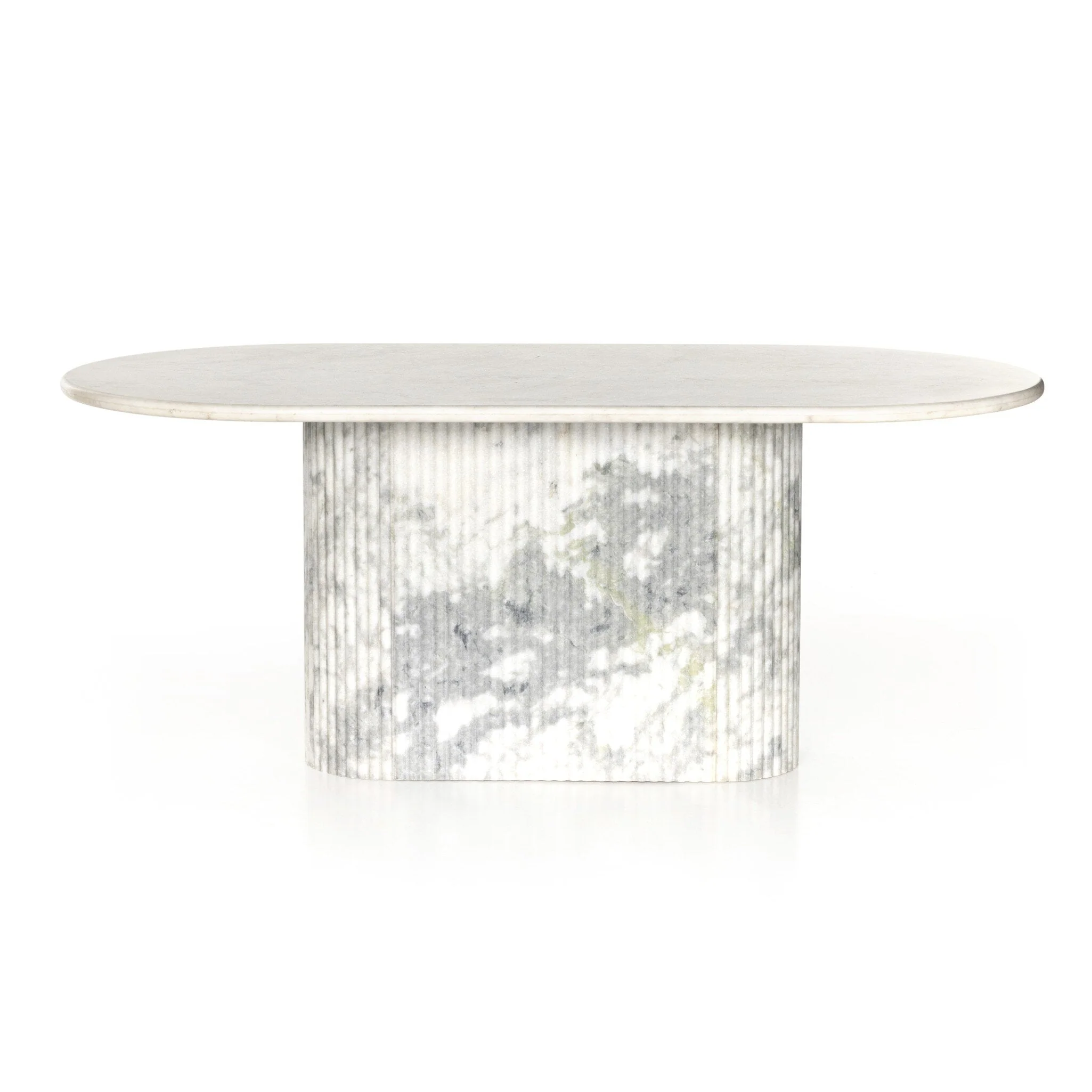 Oranda Dining Table - Polished White Marble w/ Sealant - Image 1