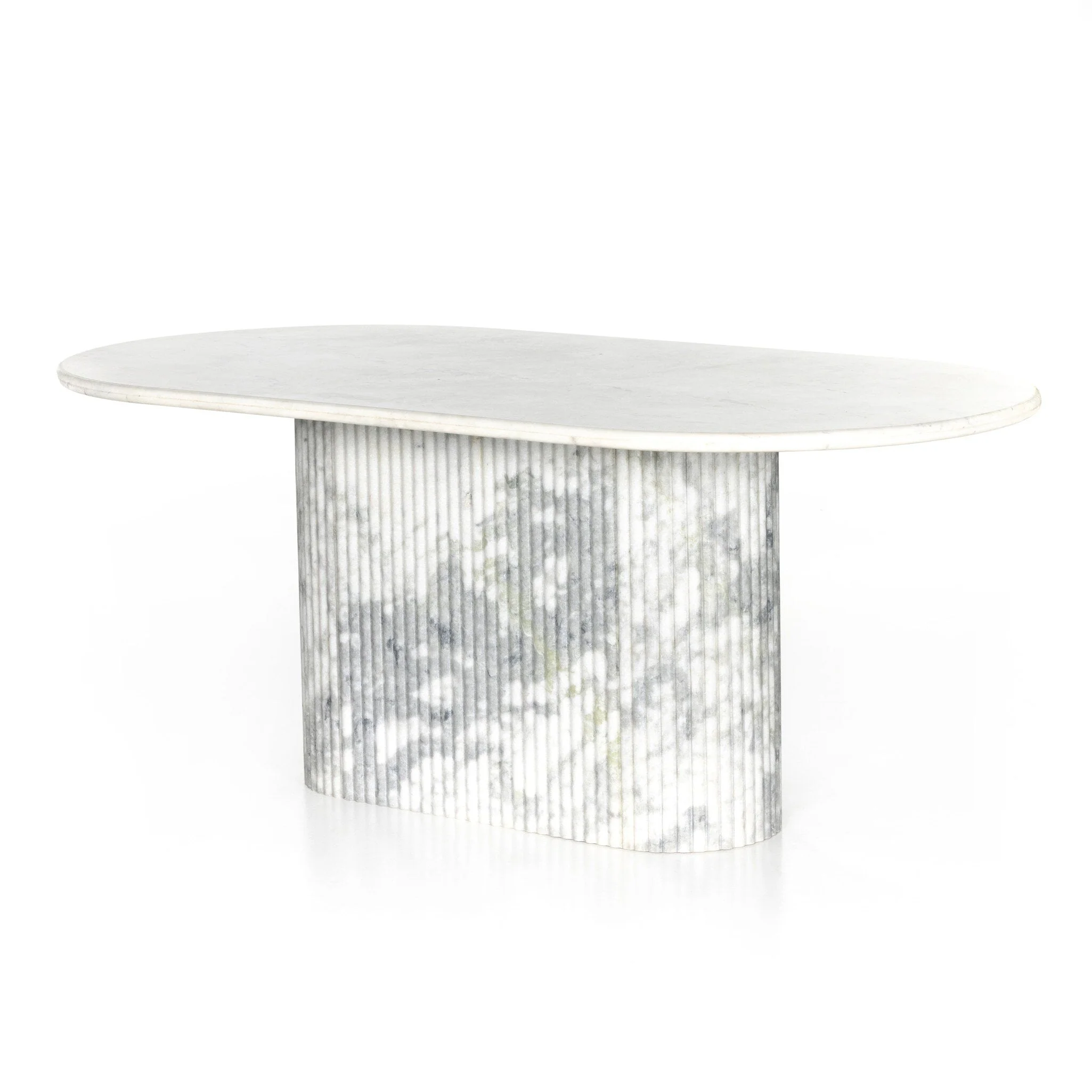 Oranda Dining Table - Polished White Marble w/ Sealant - Image 2