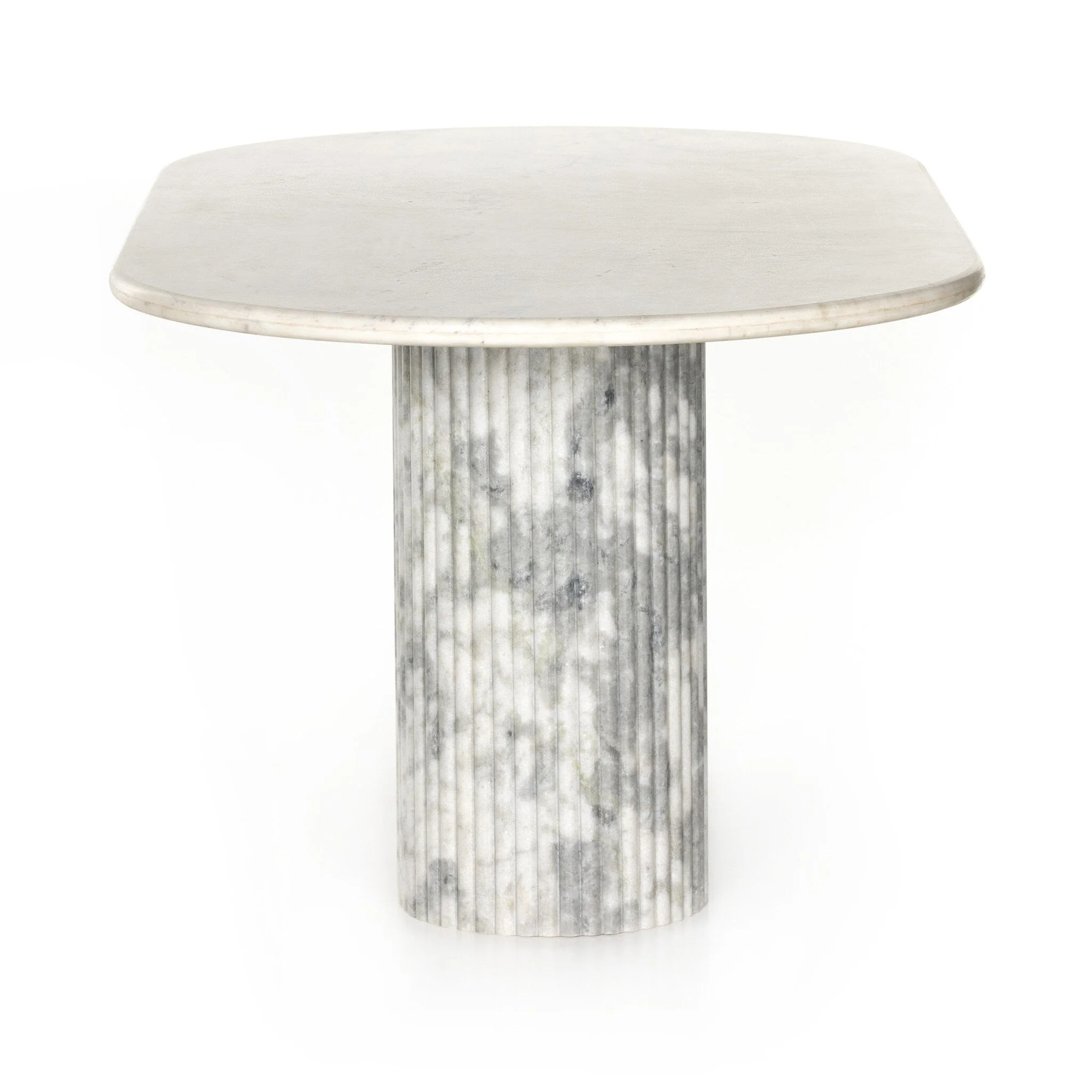 Oranda Dining Table - Polished White Marble w/ Sealant - Image 3