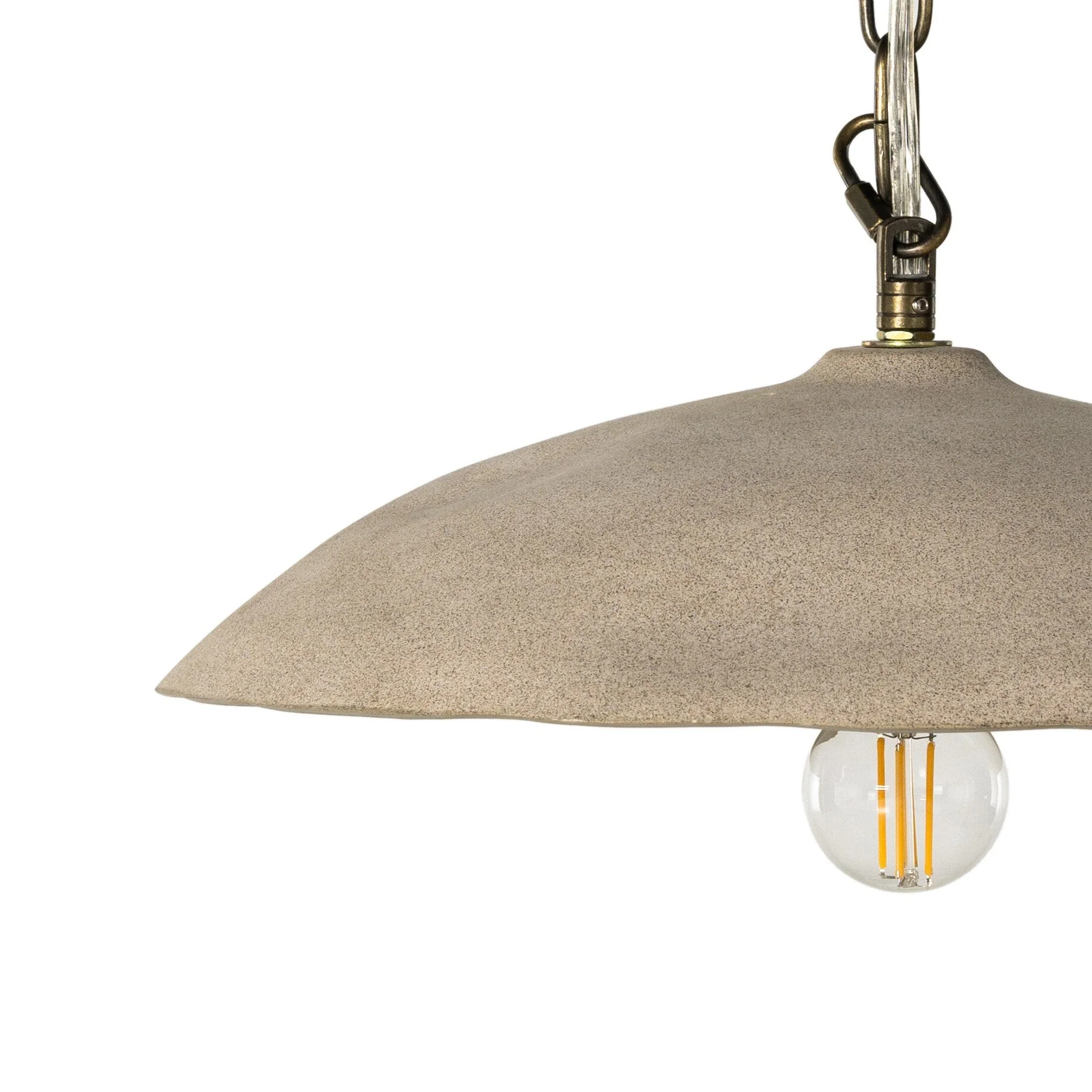 Organic Ceramic Pendant - Light Sand Porcelain Ceramic - Image 3