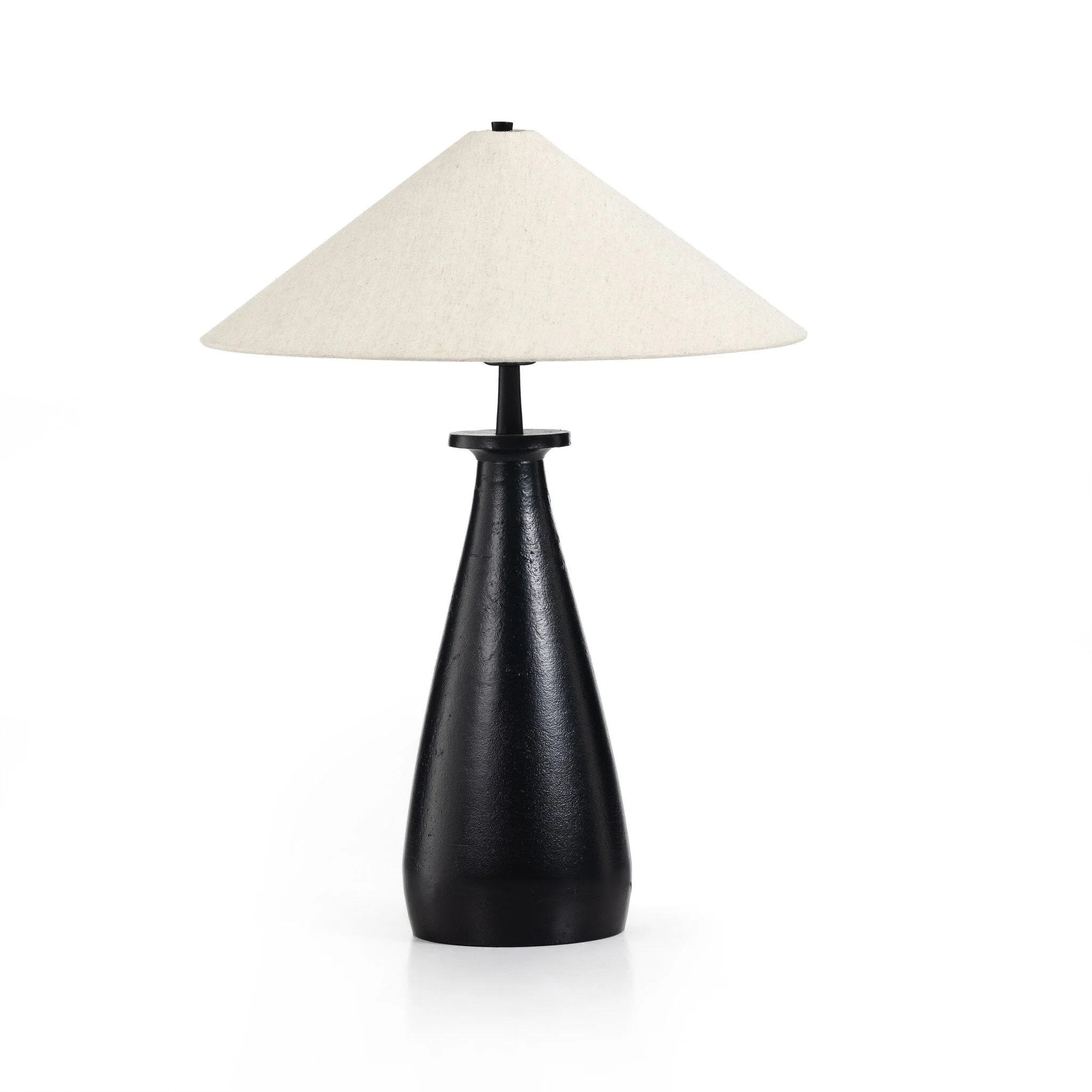 Innes Tapered Shade Table Lamp - Matte Black Cast Aluminum - Image 1