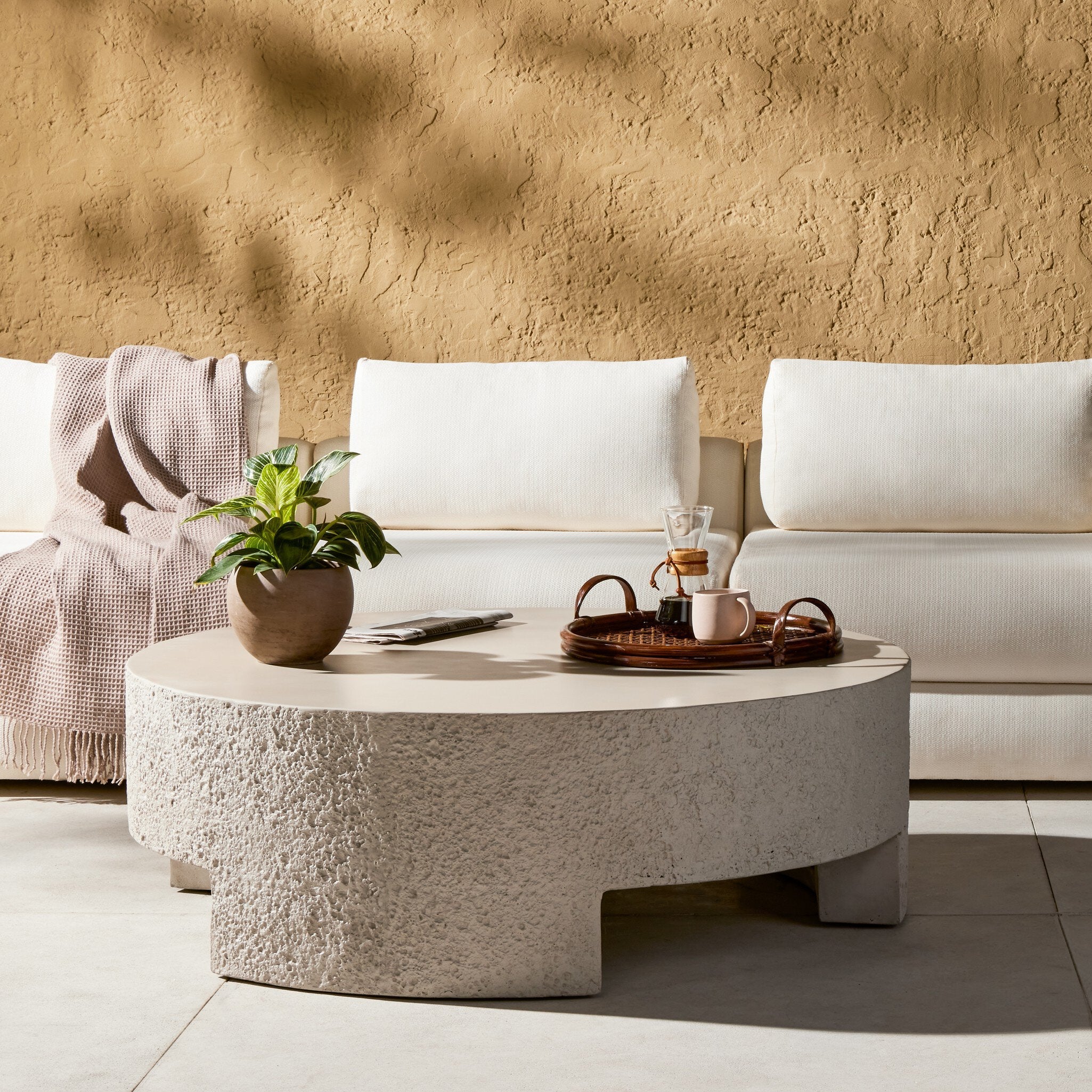 Kember Outdoor Coffee Table - Matte Stone - Image 3