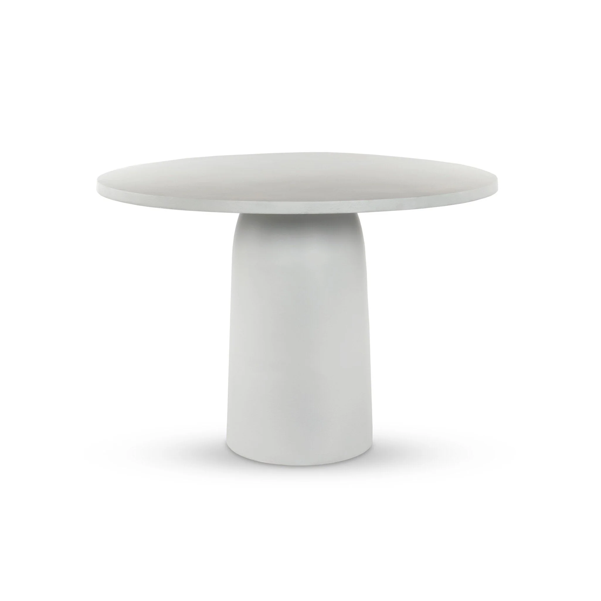 Basil Outdoor Dining Table 42″ – Matte White Cast Aluminum