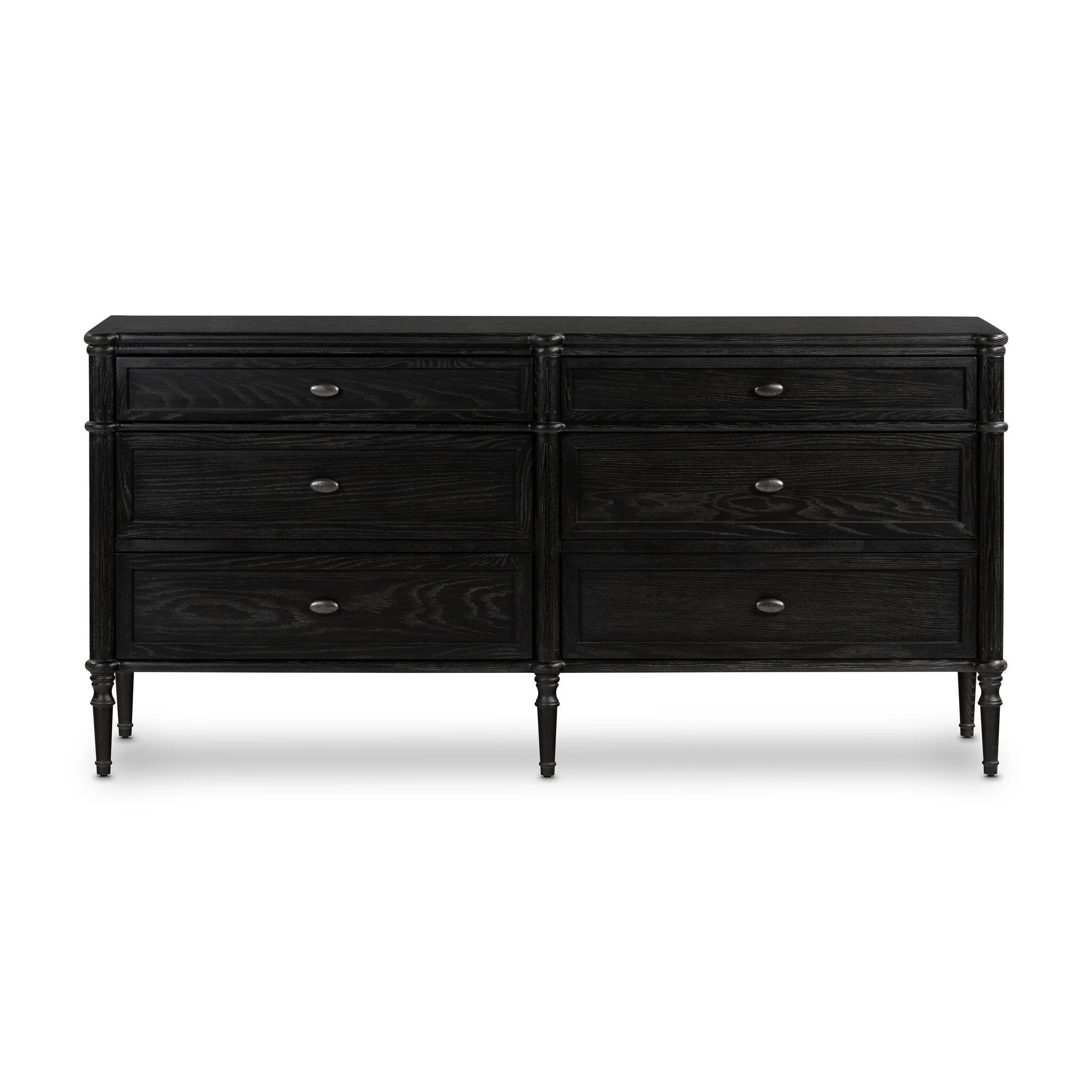 Toulouse 6 Drawer Dresser - Distressed Black - Image 1