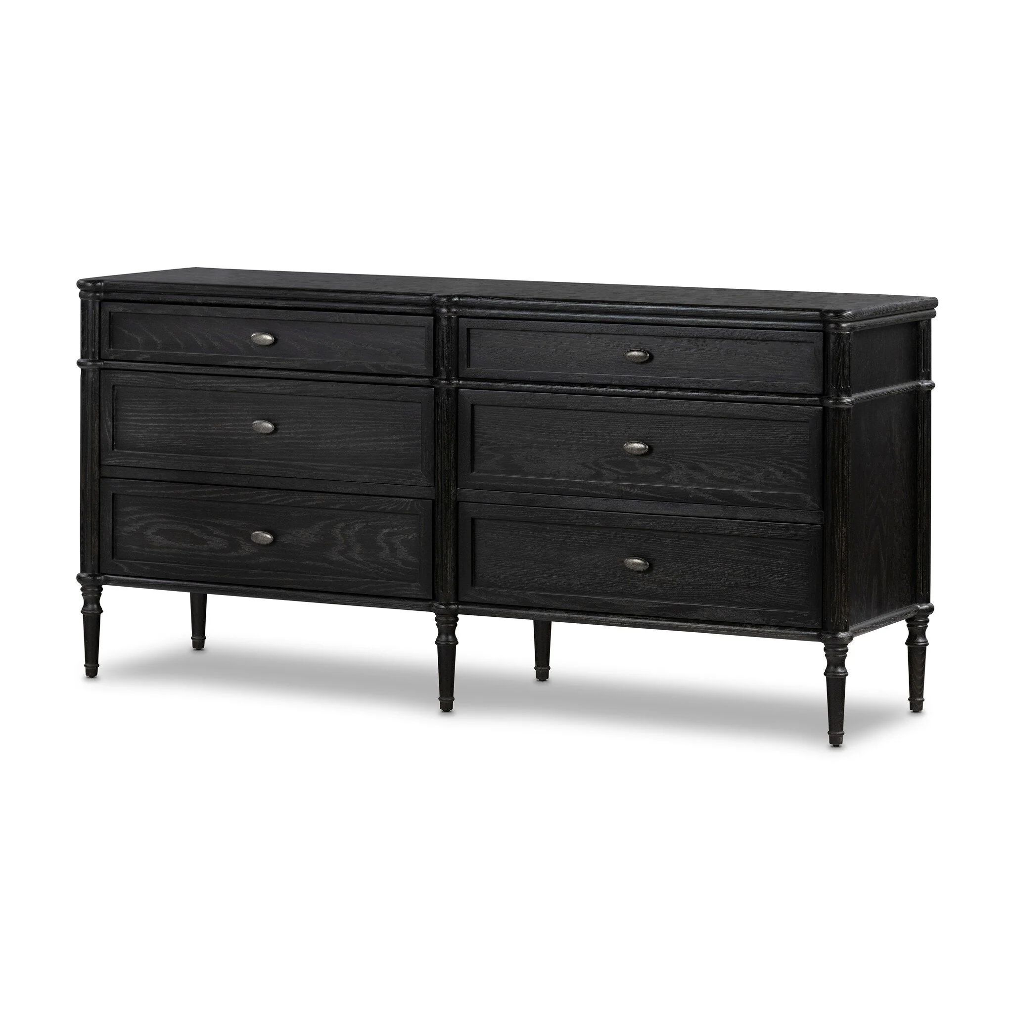 Toulouse 6 Drawer Dresser - Distressed Black - Image 2
