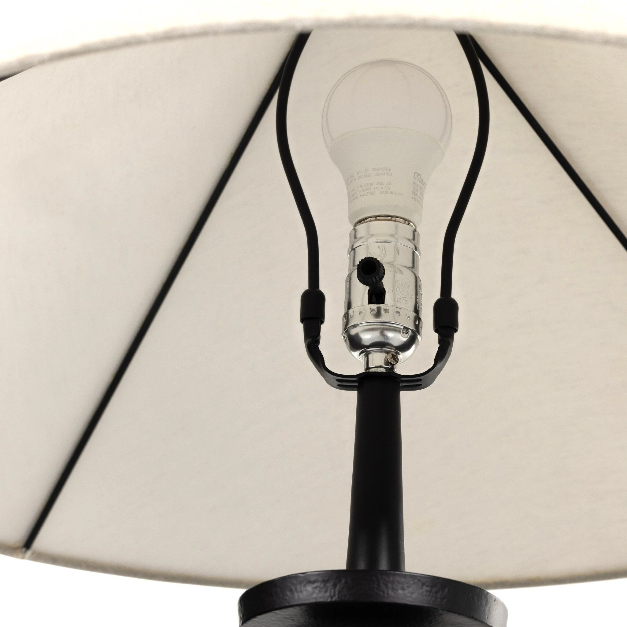 Innes Tapered Shade Floor Lamp - Matte Black Cast Aluminum - Image 3