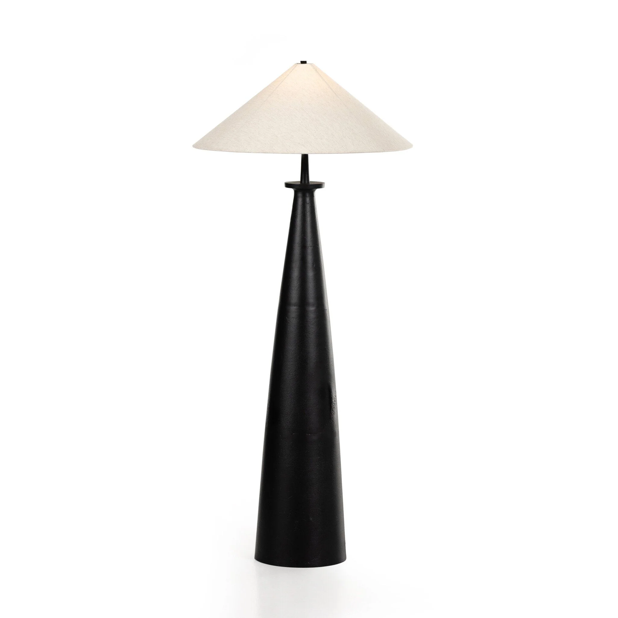Innes Tapered Shade Floor Lamp - Matte Black Cast Aluminum - Image 2